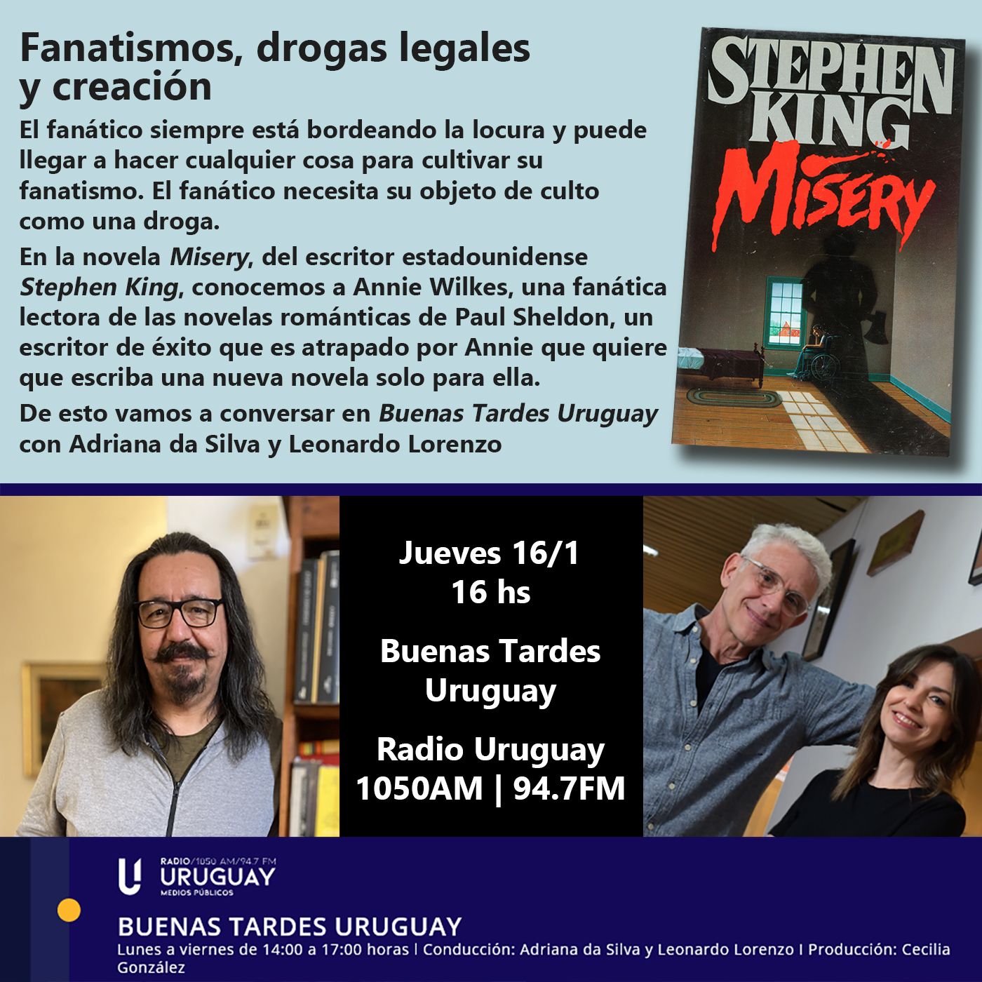 Buenas Tardes Uruguay | Misery | Stephen King | 16-01-25 episode artwork