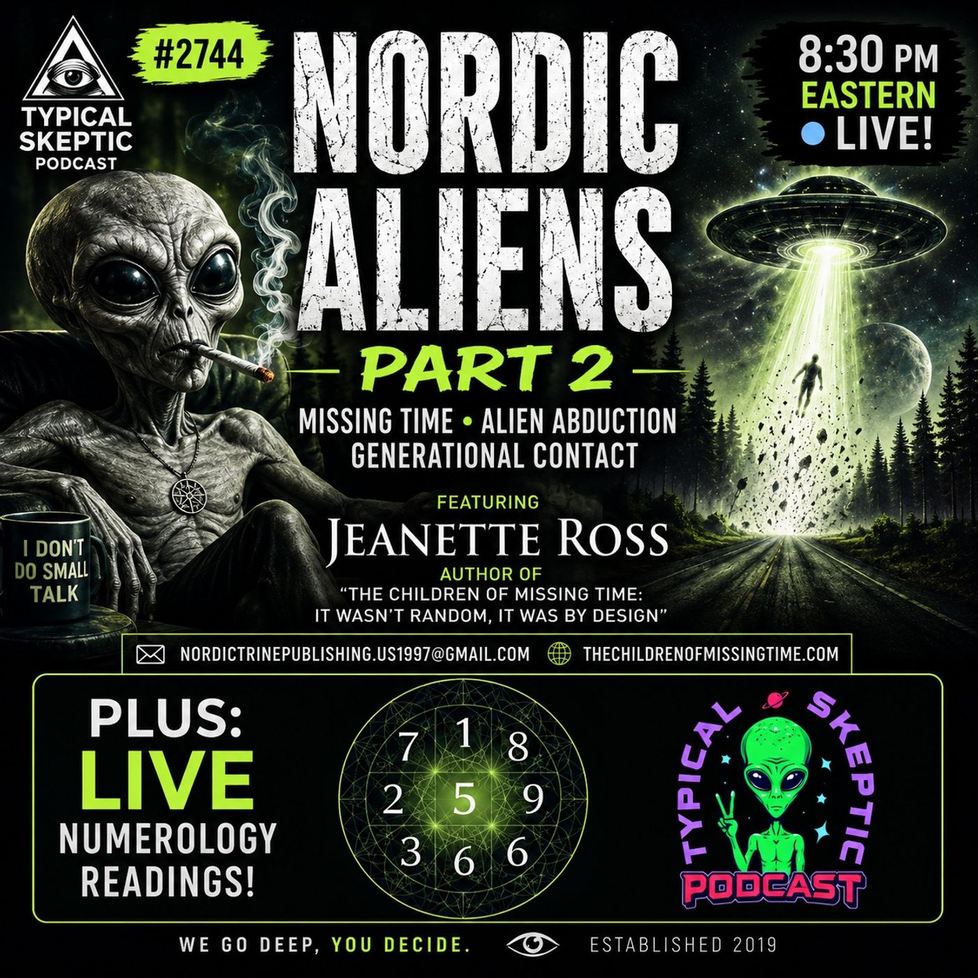 NORDIC ALIENS PART 2: Missing Time & Alien Abduction | Jeanette Ross + Live Numerology - TSP 2744 episode artwork