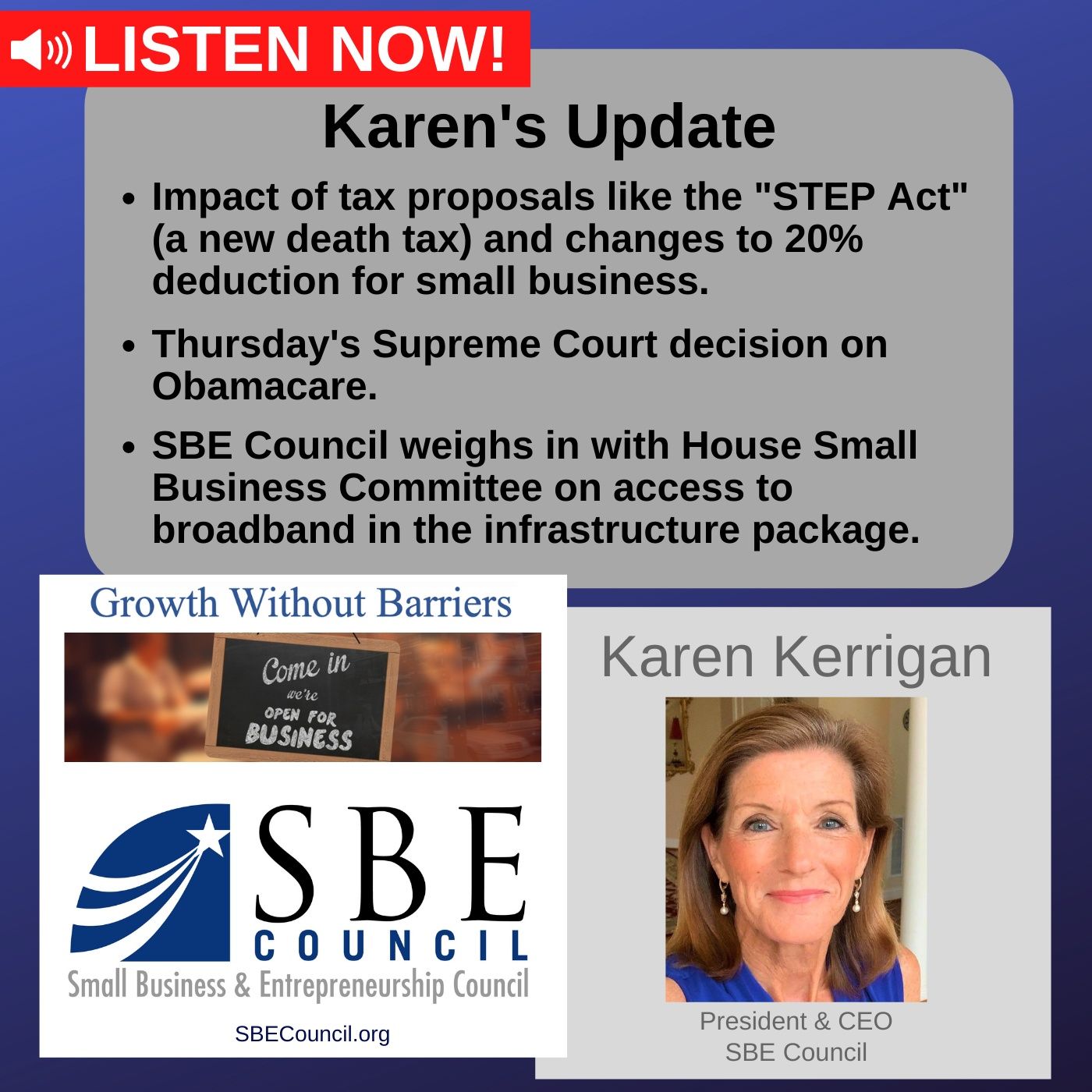 The STEP Act & changes to 20% deduction for small biz; latest Supreme Court decision on Obamacare; access to broadband. episode artwork
