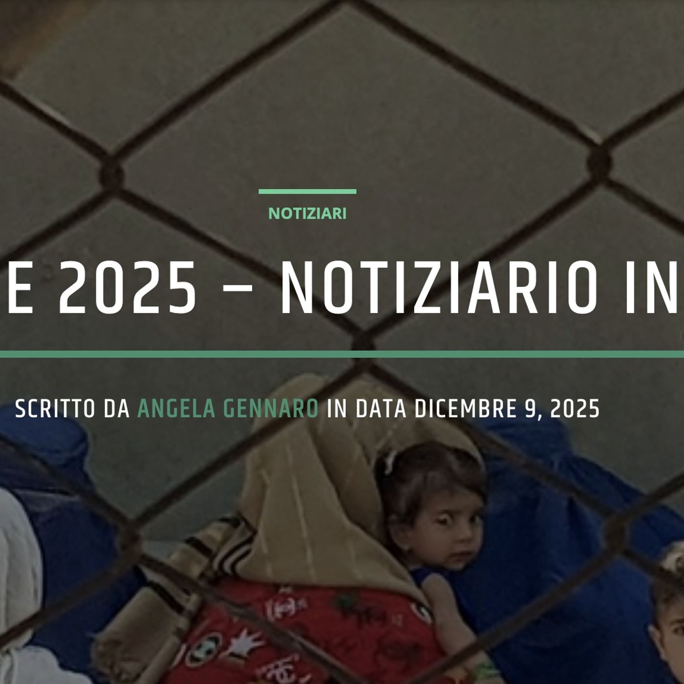9 dicembre 2025 - Notiziario in genere