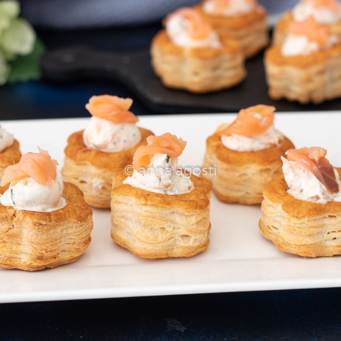 Vol au vent ripieni salmone e mascarpone