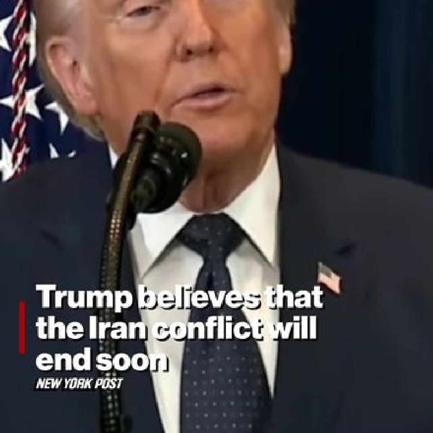 In a White House press conference, President Trump told reporters that he thinks that the conflict with Iran will end soon episode artwork