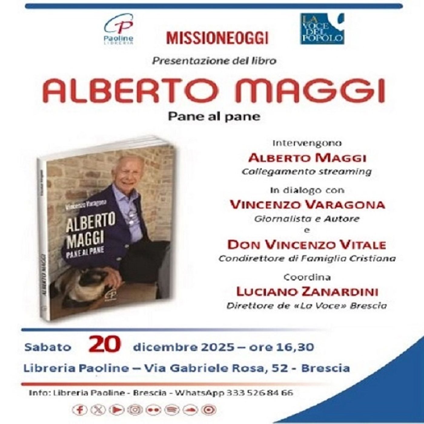 "Pane al pane", una biografia su Padre Alberto Maggi: intervista a Suor Veronica Bernasconi  -  12 dicembre 2025 episode artwork