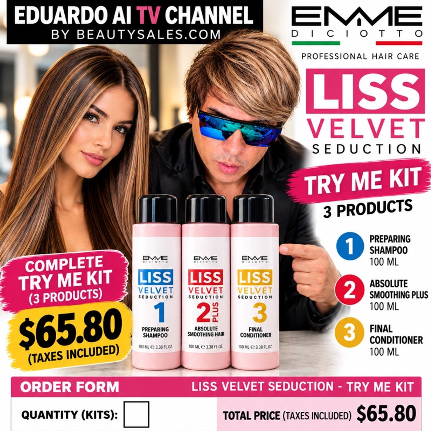 Texture services products Liss Keratin Straight / Vitamin C Permanent Organic By BrautySales.com By EduardoAI Packages Available Shipping