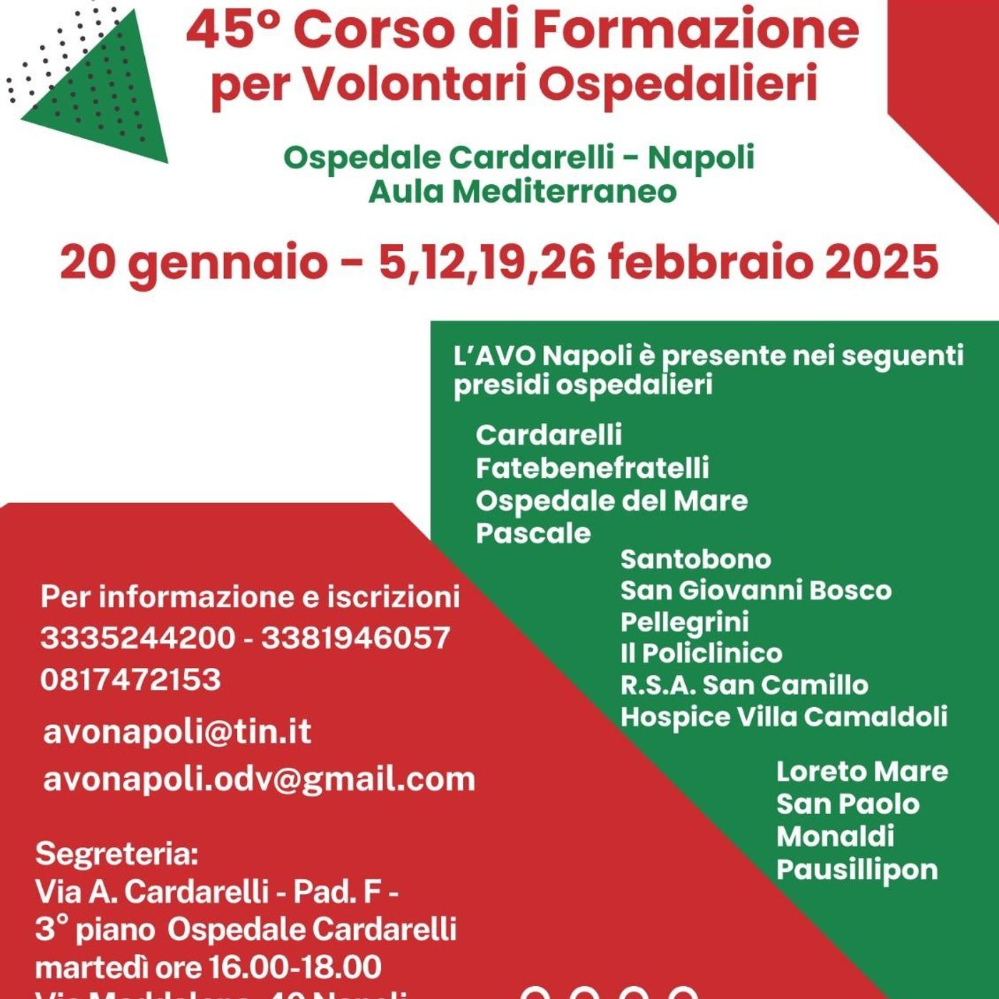 Venerdi 10 gennaio 2025 "Un Cuore Pronto a Servire: Iscriviti al Corso per Volontari Ospedalieri"