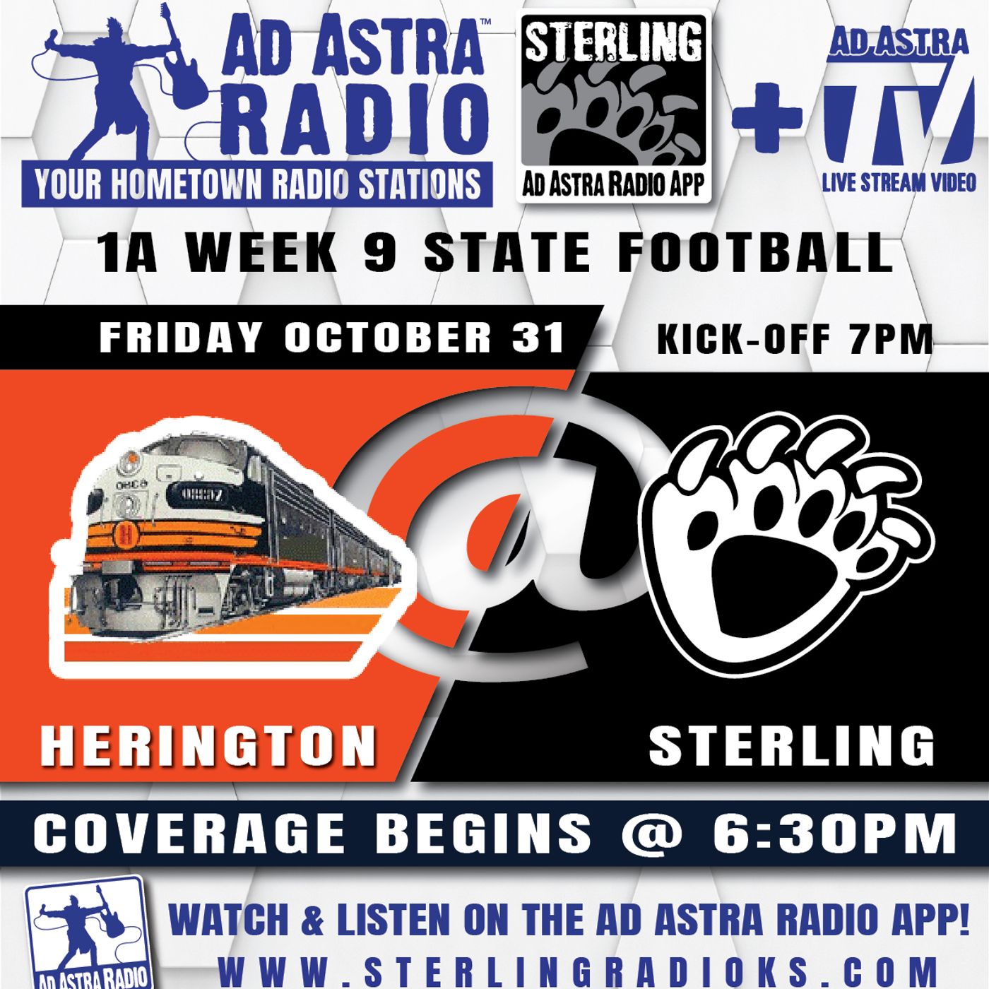 Herington Railers at Sterling Blackbears Football (October 31, 2025) episode artwork