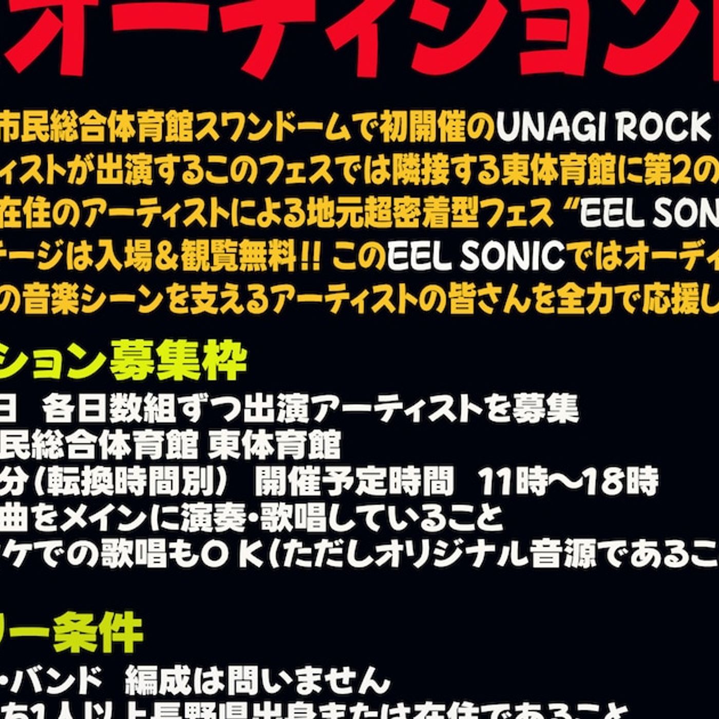 ウナギロックフェス、地域密着型ライブ企画を同時開催　長野出身または在住アーティスト募集 - 音楽ナタリー episode artwork