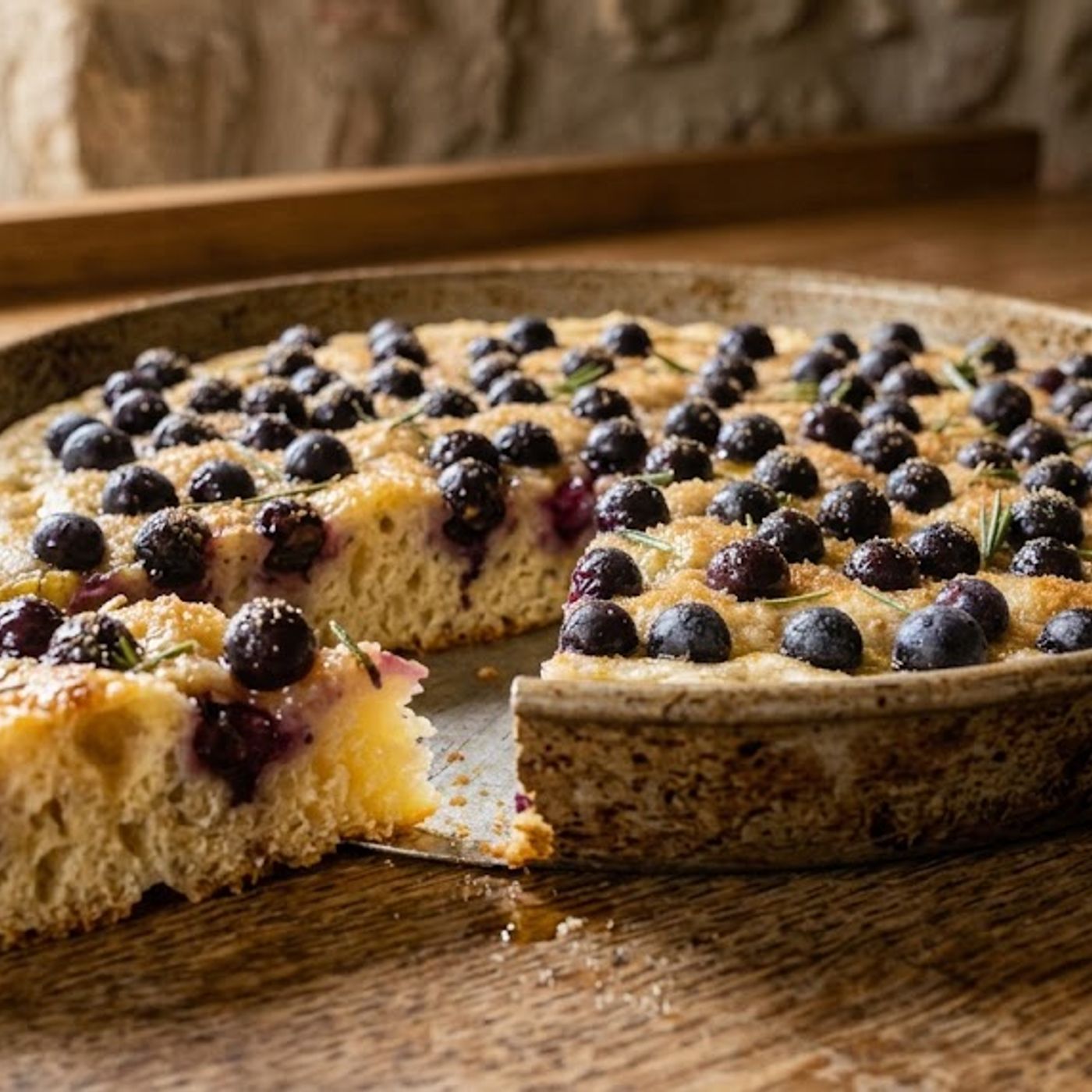 Focaccia dolce con uva in friggitrice ad aria