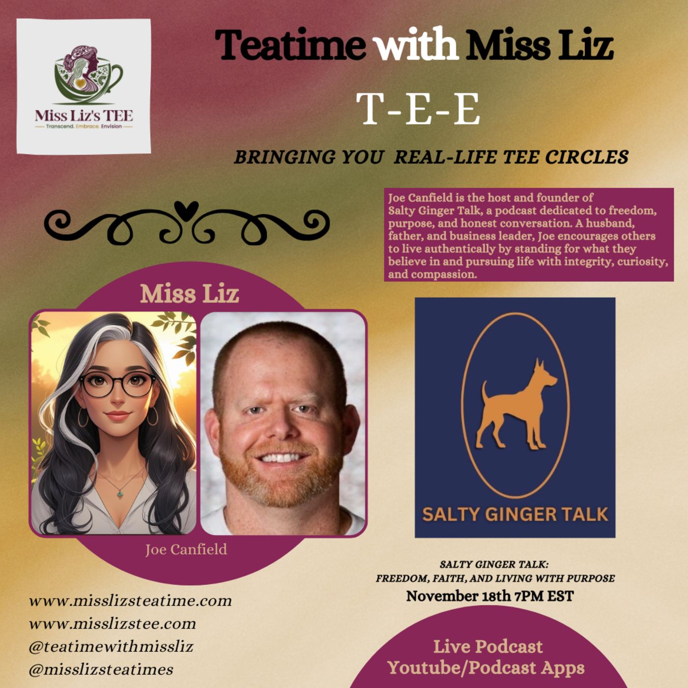 Miss Liz Serves Joe Canfield Salty Ginger Talk Podcast episode artwork