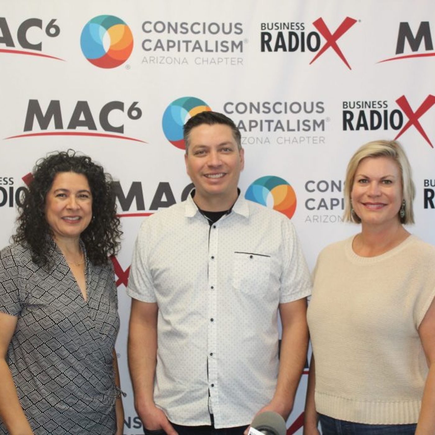 Melinda Gulick and Angela Rabago-Mussi with First Things First E32 episode artwork