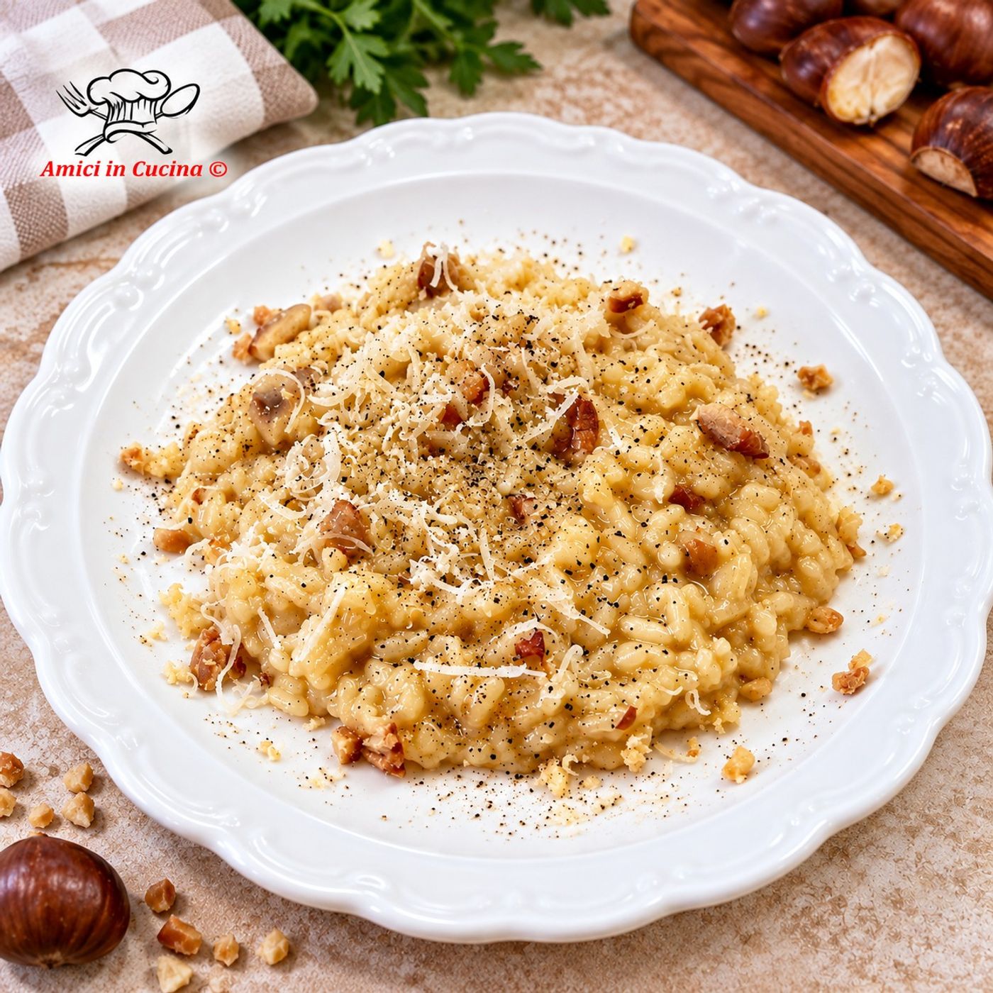 Risotto con le castagne: il primo piatto autunnale cremoso e avvolgente