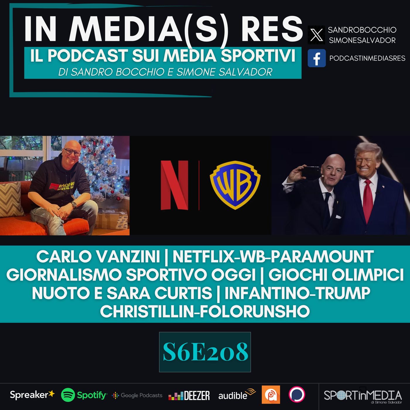 S6E208 | Carlo Vanzini, WB-Netflix, Gruppo GEDI, Nuoto, Giochi Olimpici, Serie A, Christillin-Folorunsho e il Medioevo episode artwork