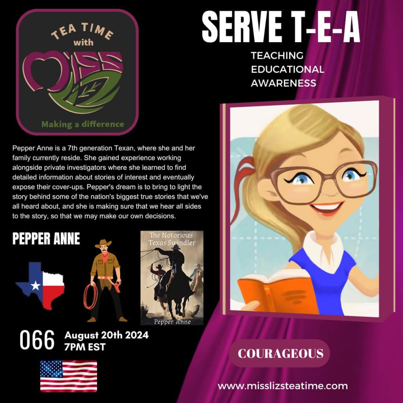 Teatime with Miss Liz T-E-A Open Discussion Pepper Anne episode artwork