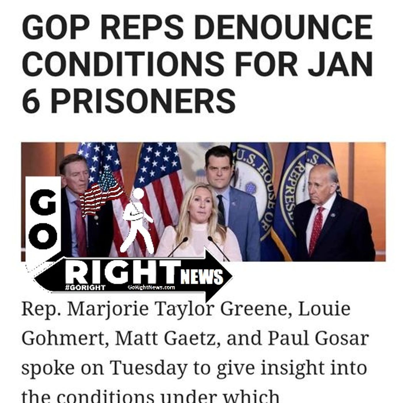 GOP REPS DENOUNCE CONDITIONS FOR JAN 6 PRISONERS