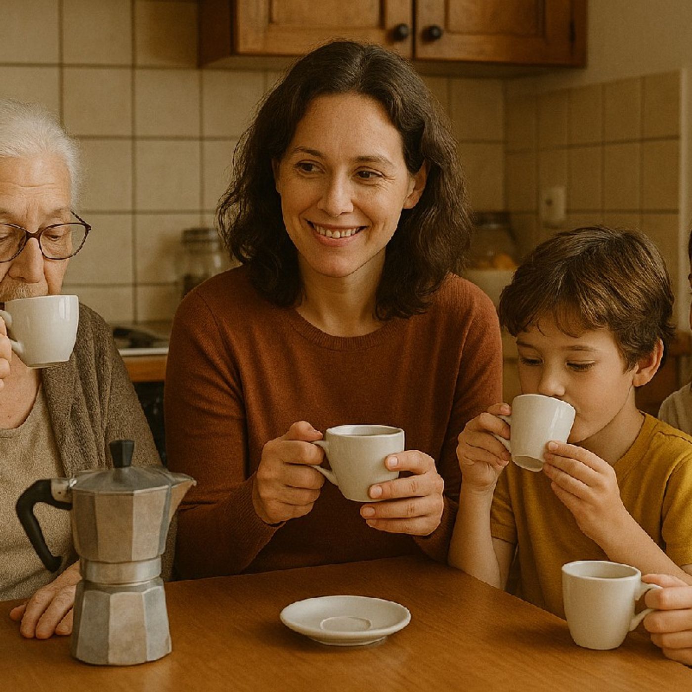 En familia tomando la taza de cafe episode artwork