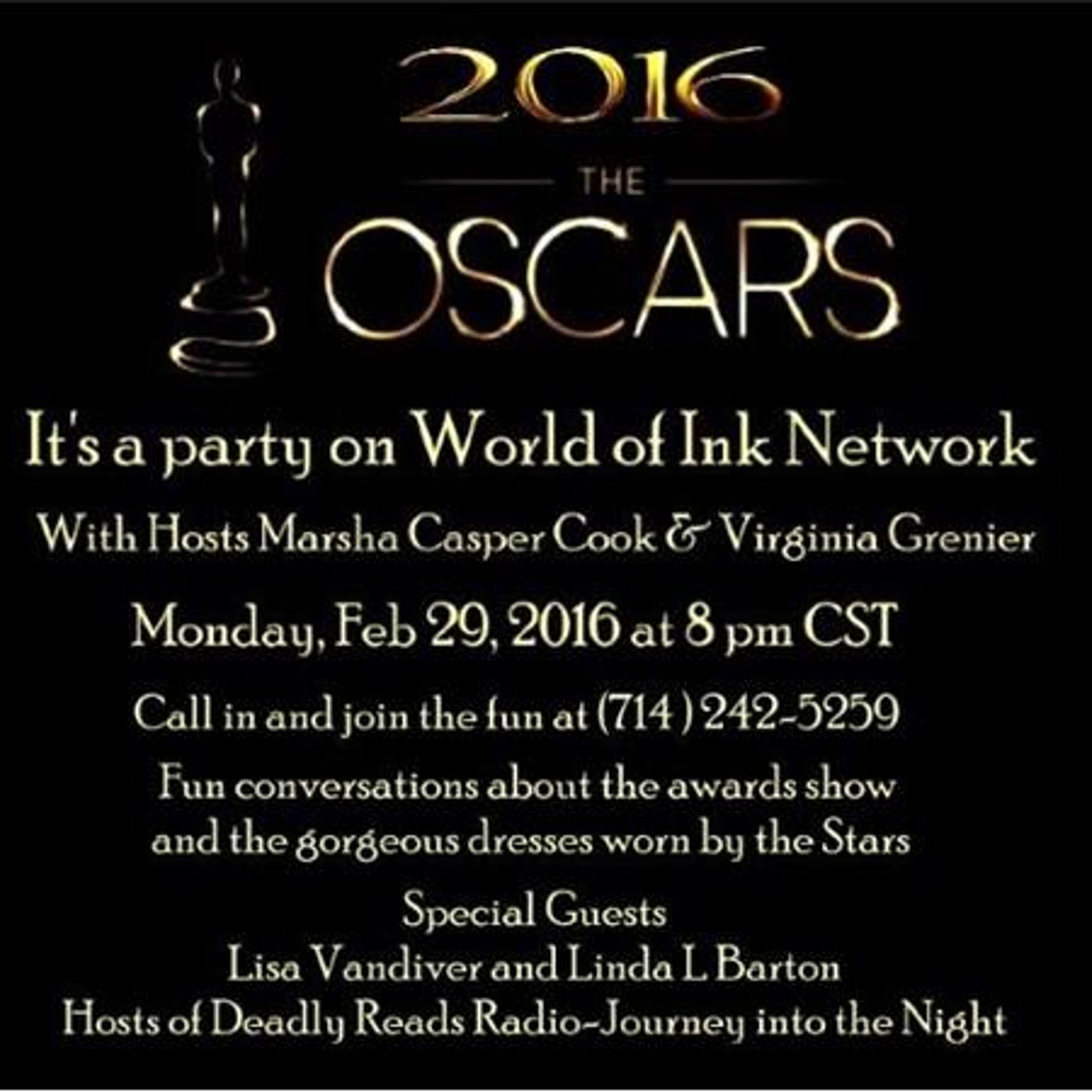 Academy Awards - Hosts of World Of Ink -Marsha Casper Cook and VS Grenier episode artwork