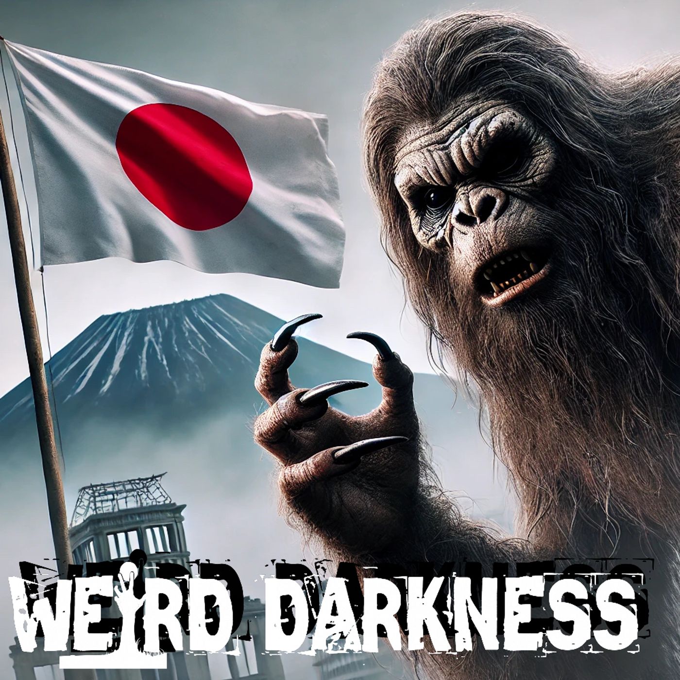 cover of episode “THE BIGFOOT OF HIROSHIMA” and More Strange True Stories! #WeirdDarkness