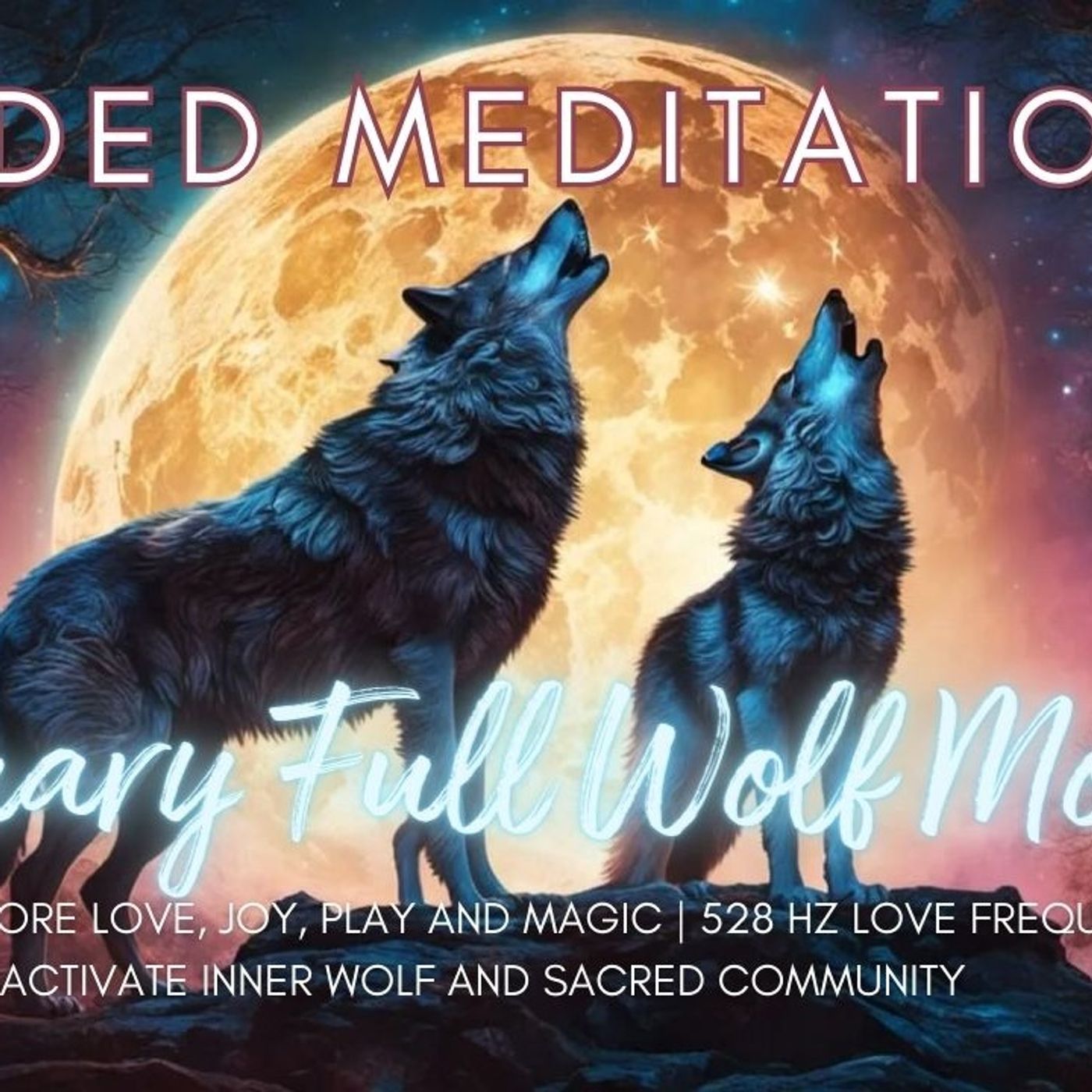 January 2024 Wolf Full Moon Guided Meditation | Activate More Joy, Play & Love | 528 Hz Frequency