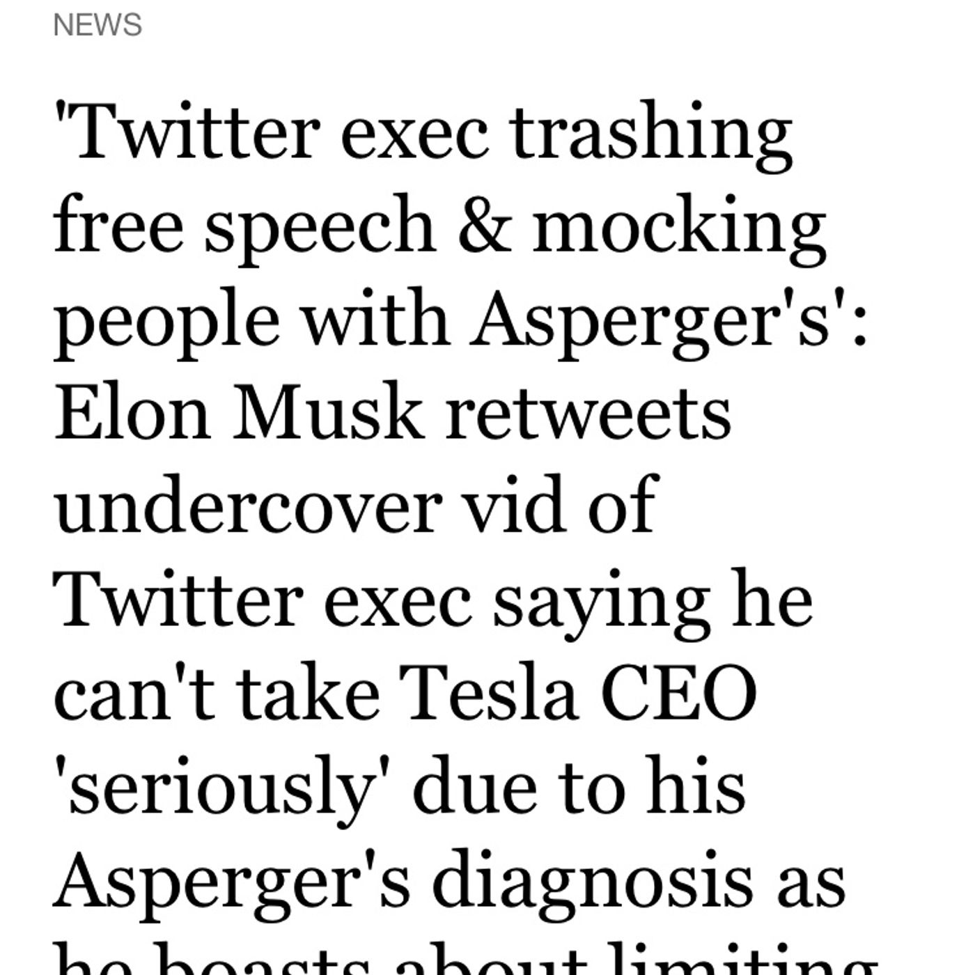 Twitter top exec mocks Elon Musk's Asperger's syndrome condition on camera episode artwork