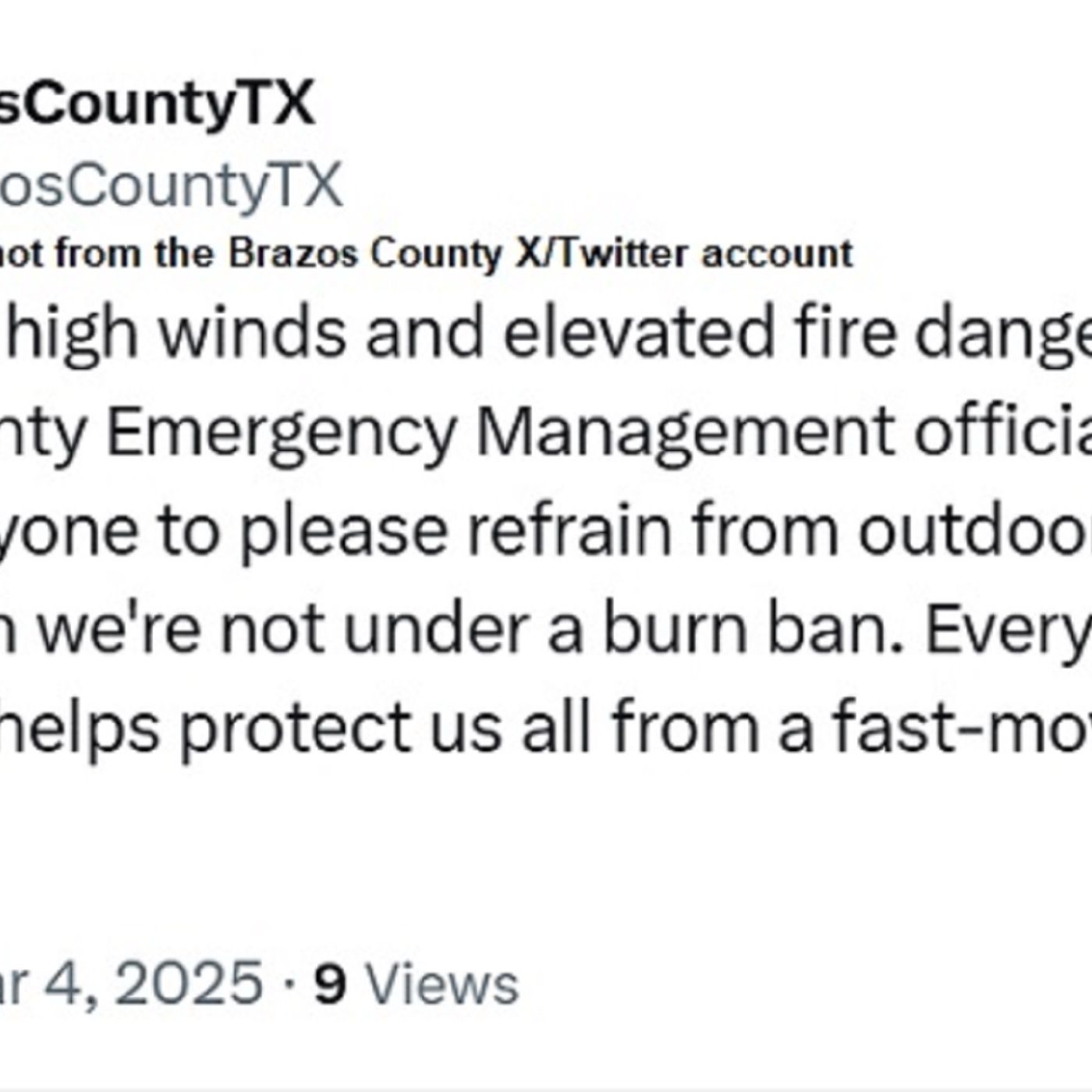 Not enough rain to reduce wildfire danger in Brazos County episode artwork