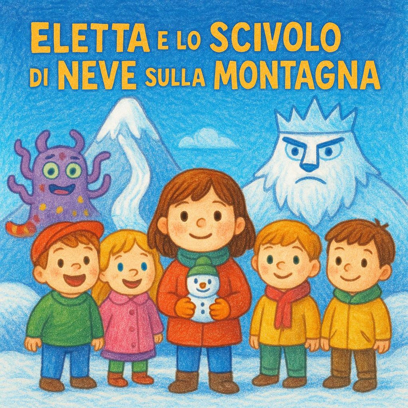Eletta e lo Scivolo di Neve sulla Montagna