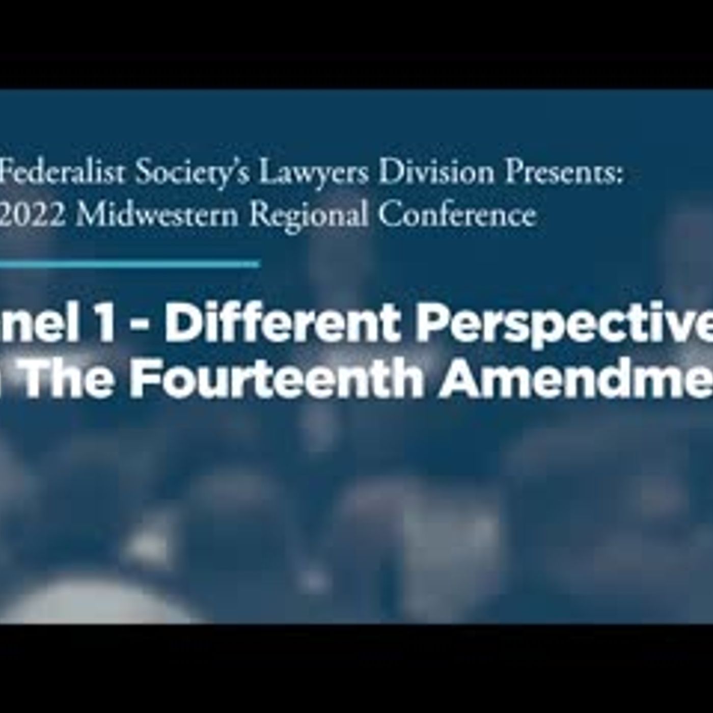 Panel 1 - Different Perspectives on The Fourteenth Amendment