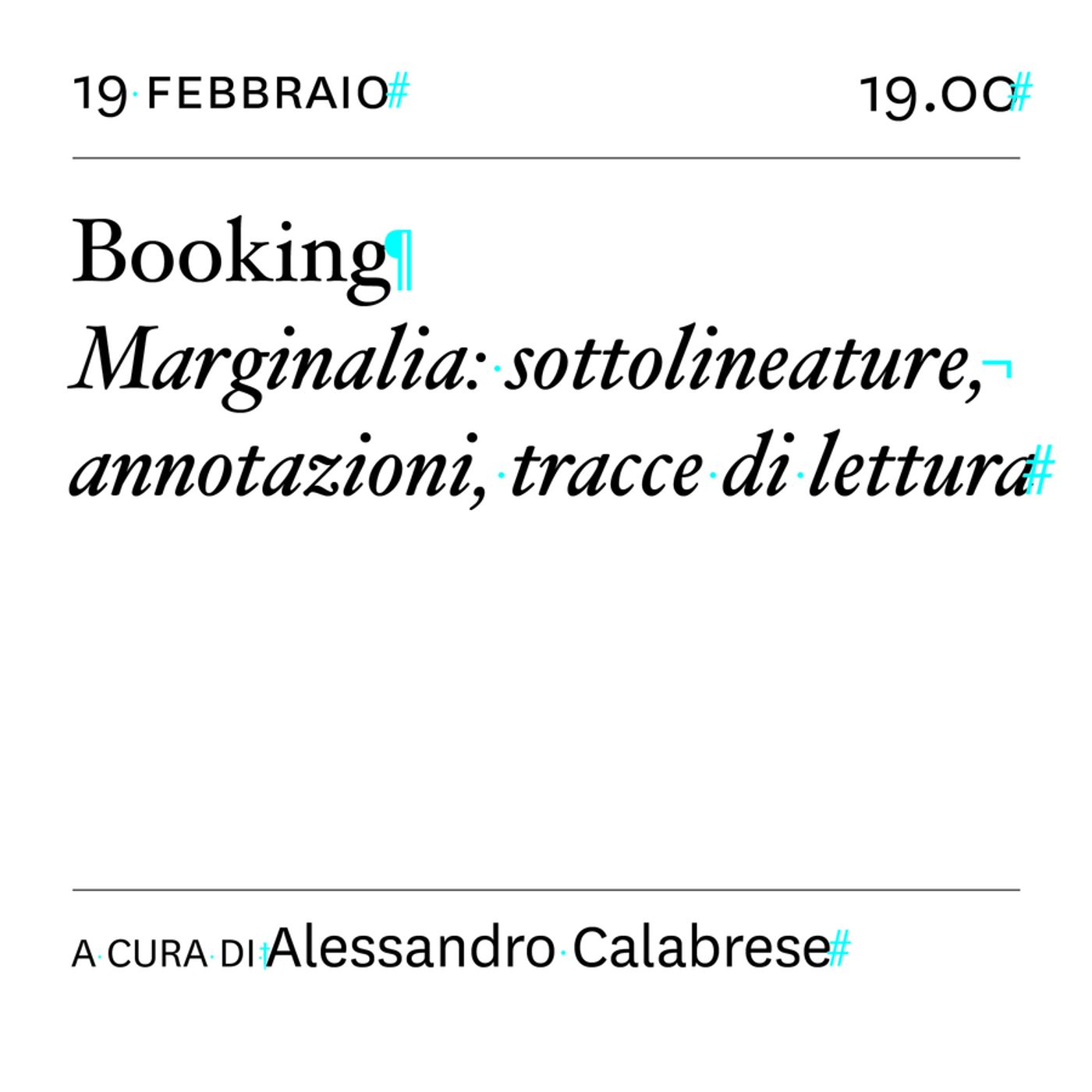 Booking. Marginalia: sottolineature, annotazioni, tracce di lettura episode artwork
