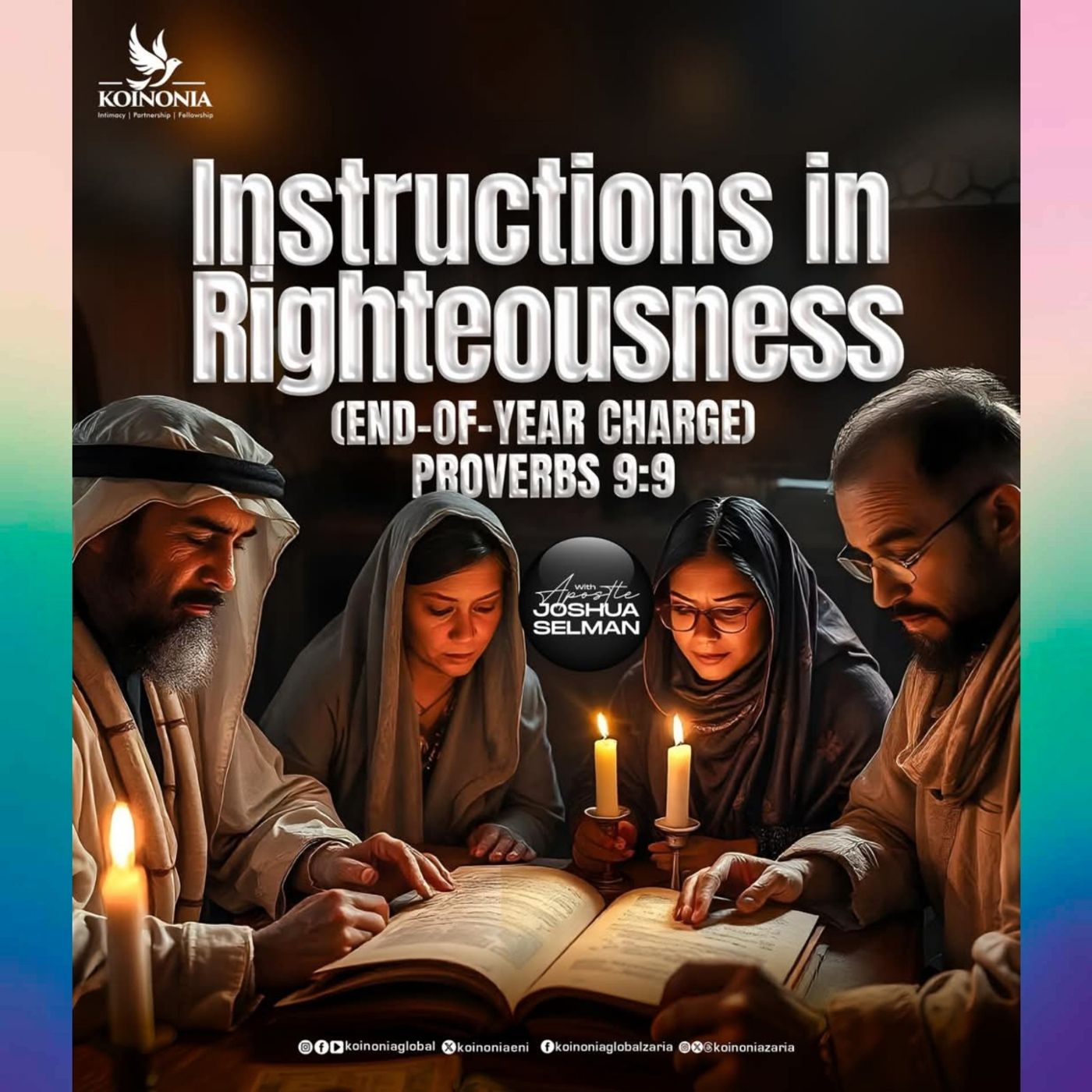 INSTRUCTIONS IN RIGHTEOUSNESS END OF THE YEAR CHARGE