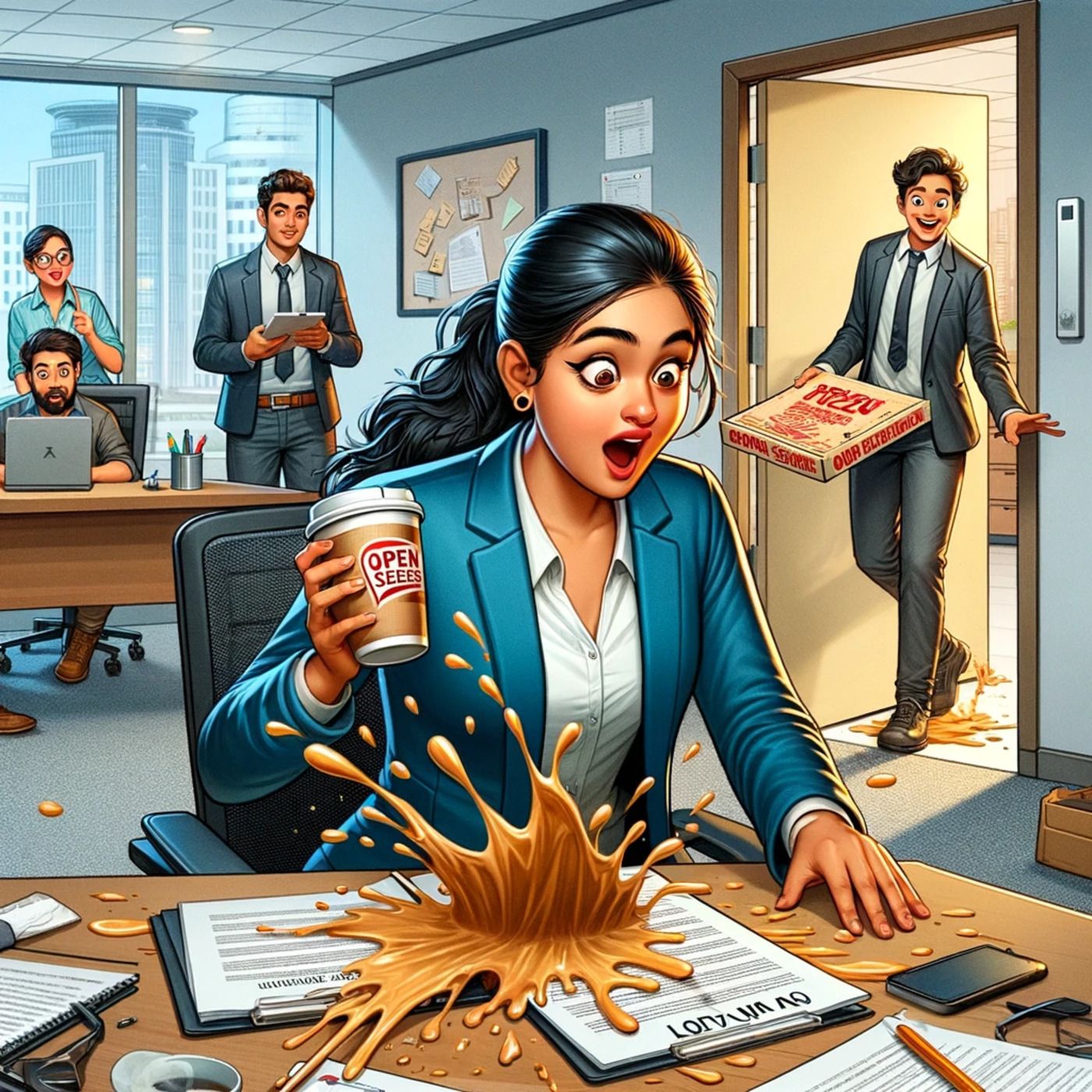 Coffee, Doors, and Pizza Logos: Priya's Unforgettable First Day