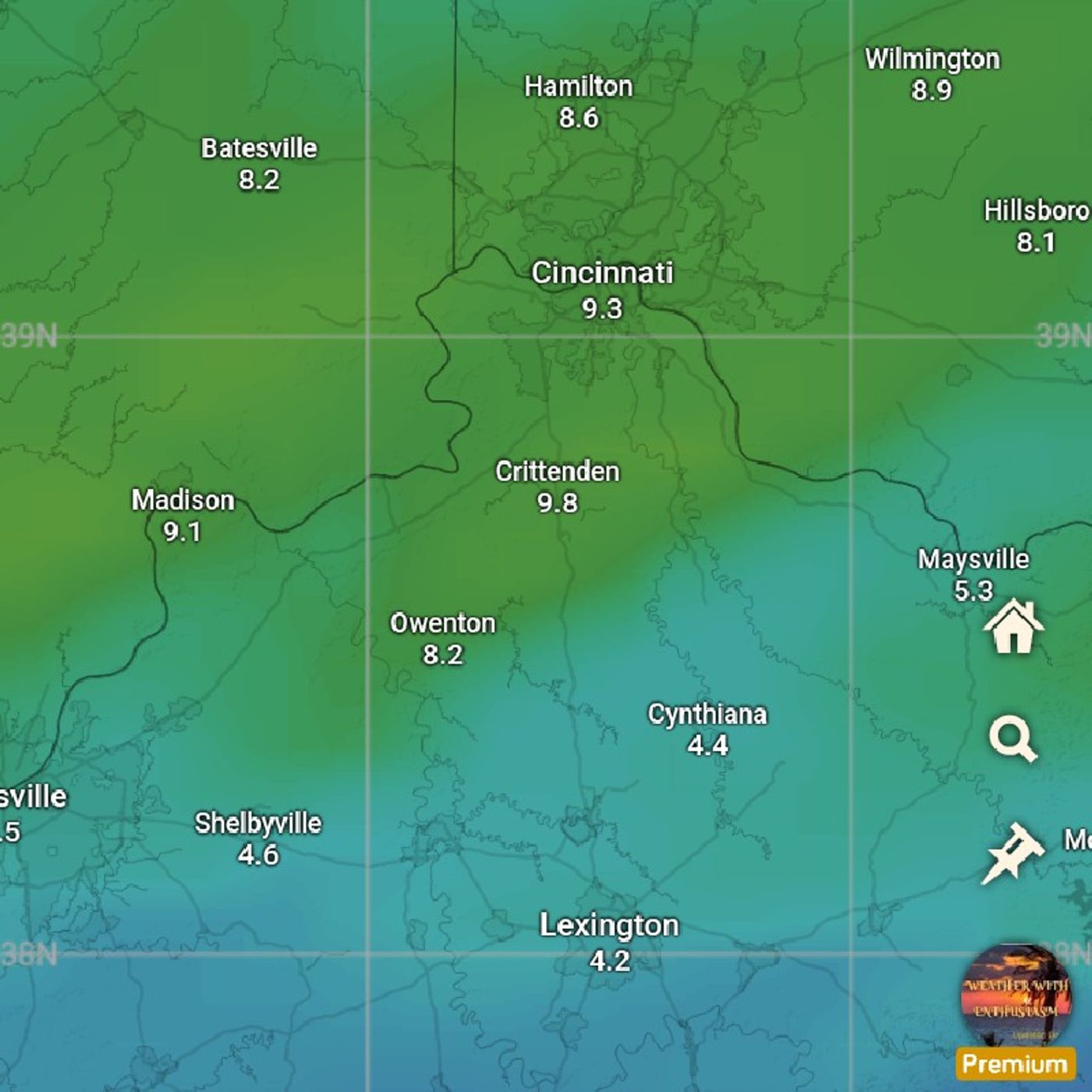 Cincinnati snow forecast Monday 1/6