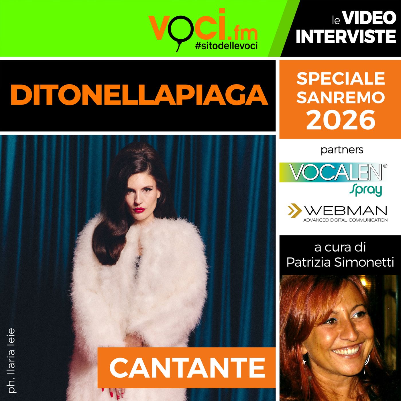 SANREMO 2026: DITONELLAPIAGA su VOCI.fm - clicca PLAY e ascolta l'intervista