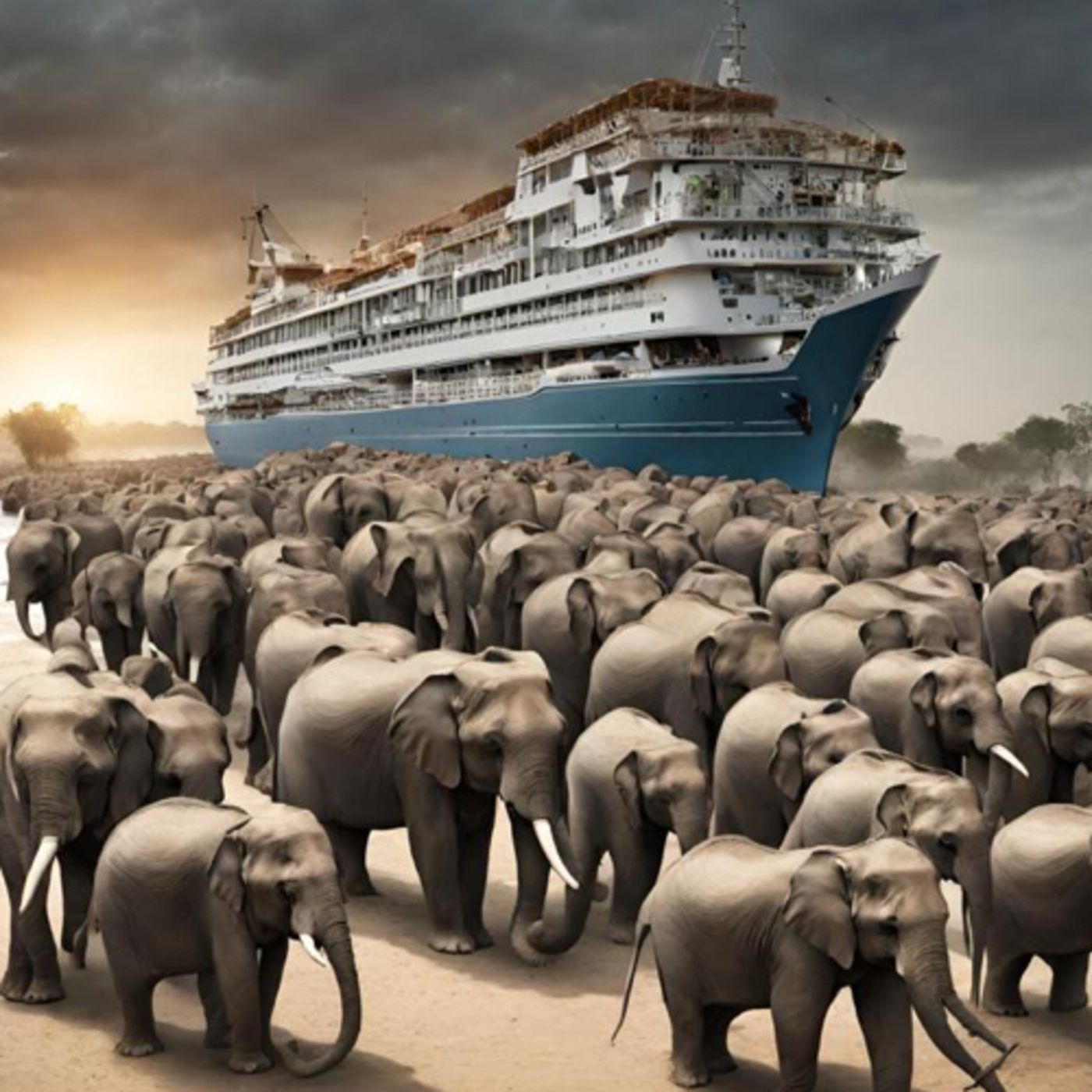 El barco aurora y los elefantes