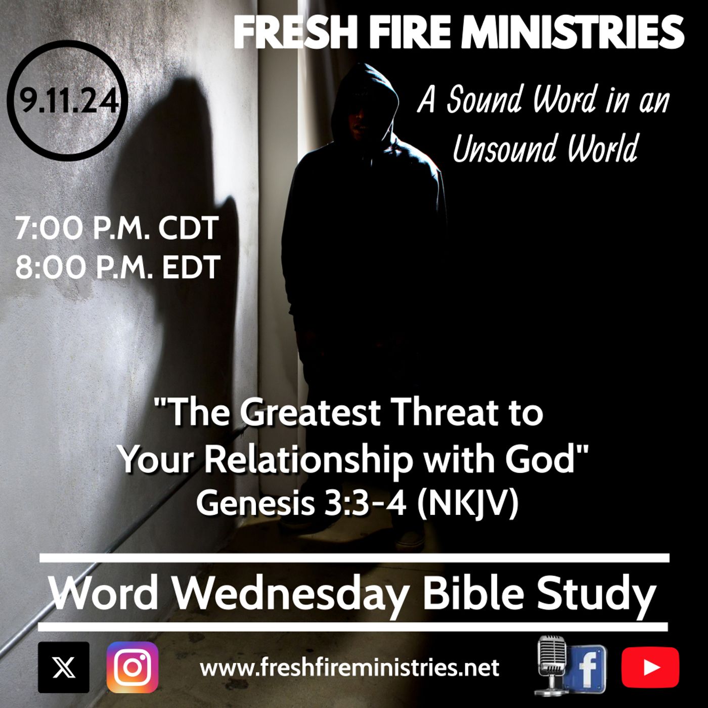 Word Wednesday Bible Study "The Biggest Threat to Your Relationship with God" Genesis 3:3-4 (NKJV) episode artwork
