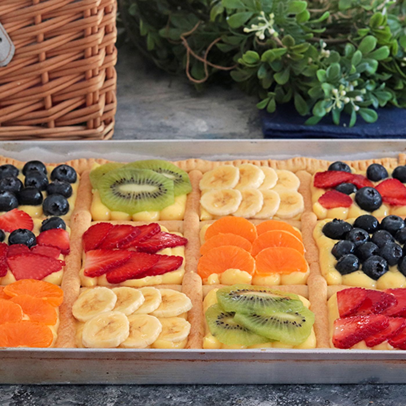 Crostata di frutta a scacchi