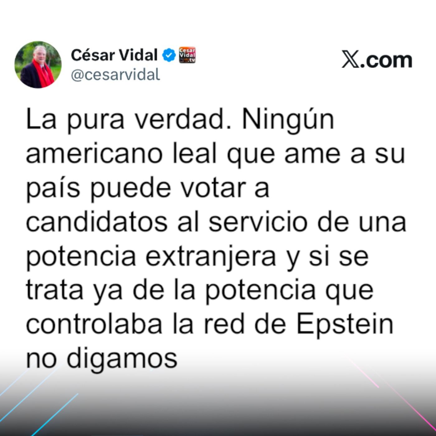 El Post de la Hora | César Vidal «No votar a candidatos al servicio de una potencia extranjera» episode artwork