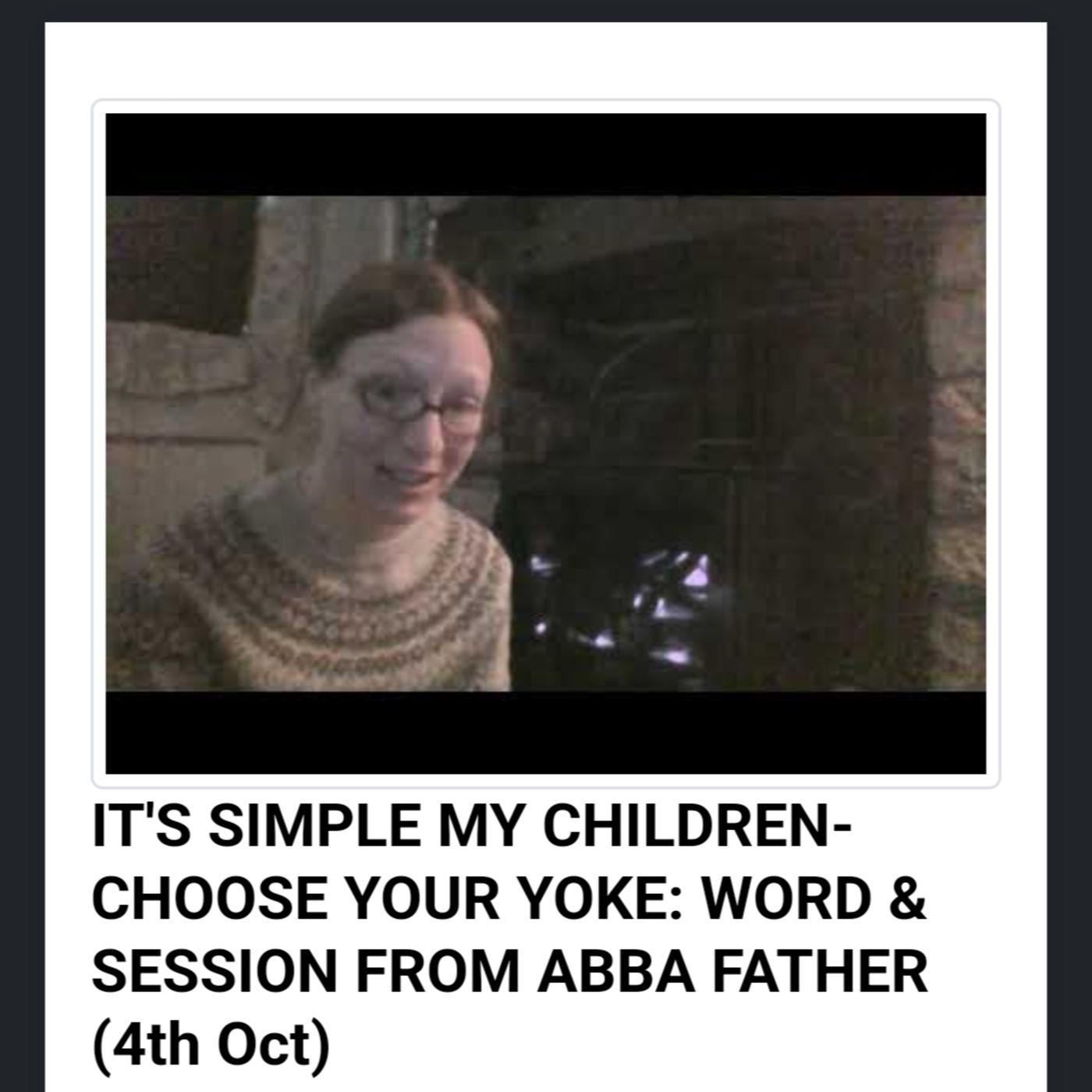 IT'S SIMPLE MY CHILDREN-CHOOSE YOUR YOKE: WORD & SESSION FROM ABBA FATHER (4th Oct) episode artwork