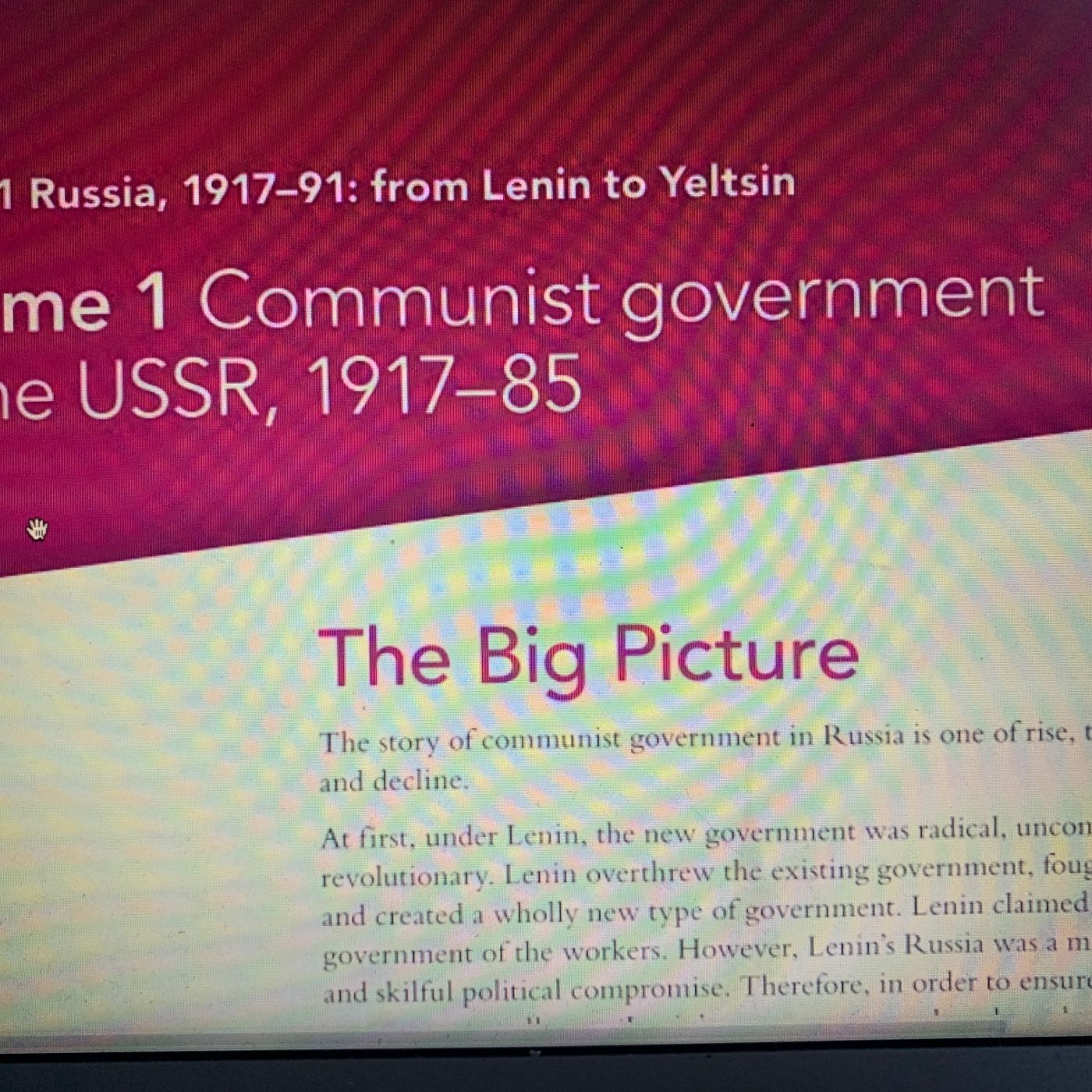 Russia 1917-1985 THEME 1 Government