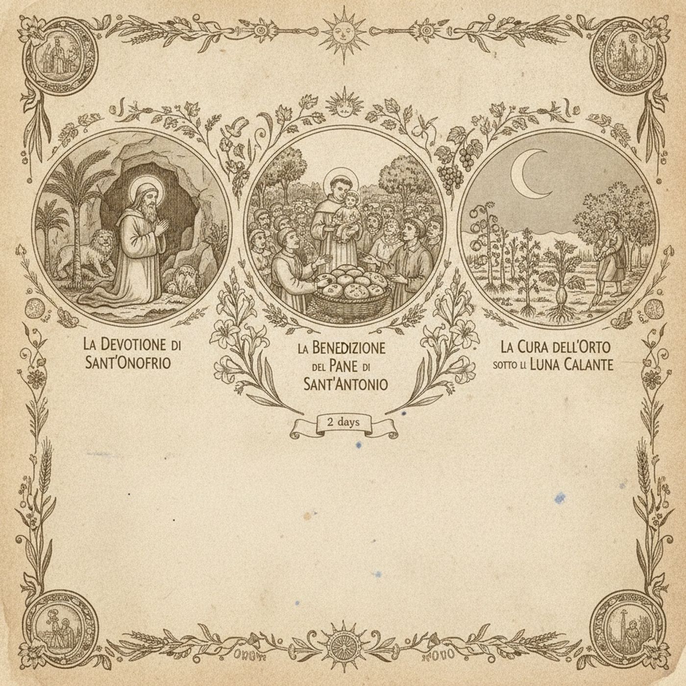 L'Almanacco di Trani Italia News: La Devozione di Sant'Onofrio, la Benedizione del Pane di Sant'Antonio e la Cura dell'Orto sotto la Luna episode artwork
