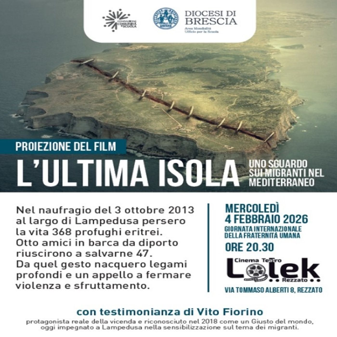 "L'ultima isola", a Rezzato e Brescia il film che racconta la tragedia di Lampedusa: intervista a Chiara Gabrieli  -  30 gennaio 2026 episode artwork