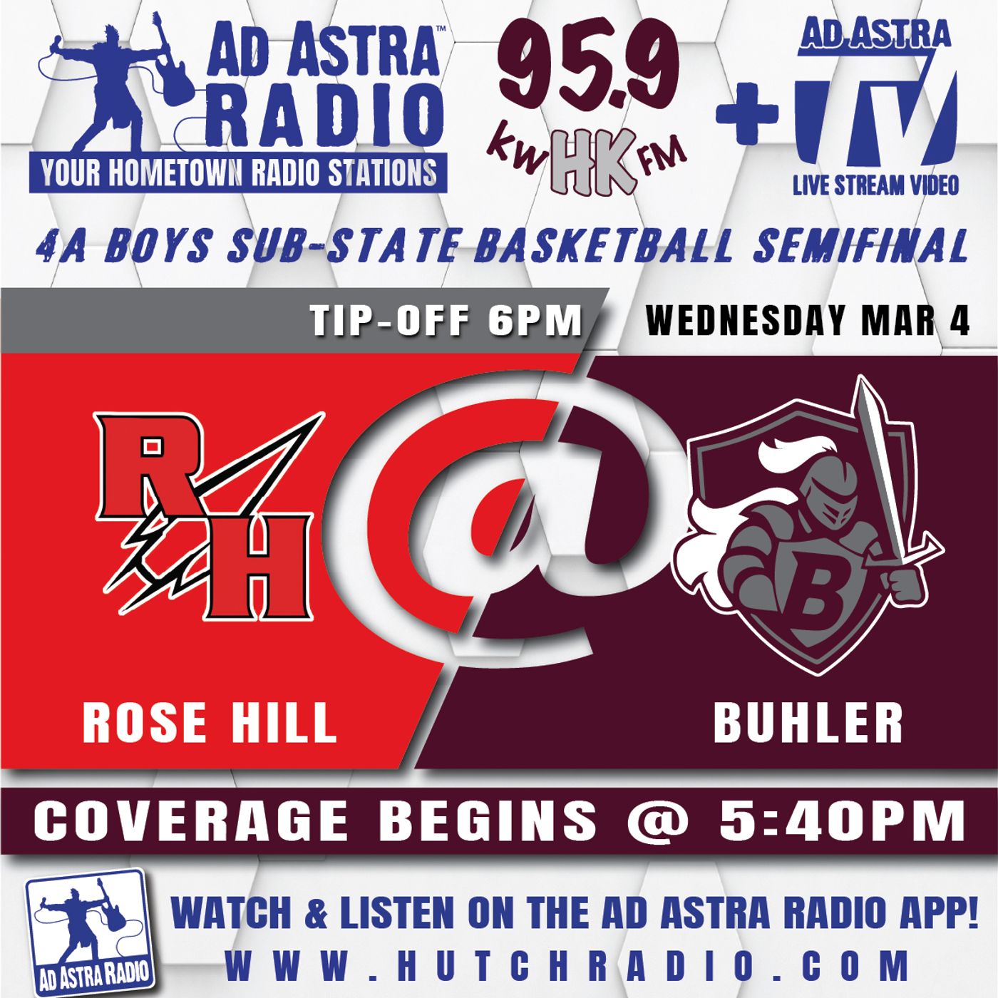 Rose Hill Rockets at Buhler Crusaders Boys High School Basketball (4A Substate Semifinal-March 4, 2026) episode artwork