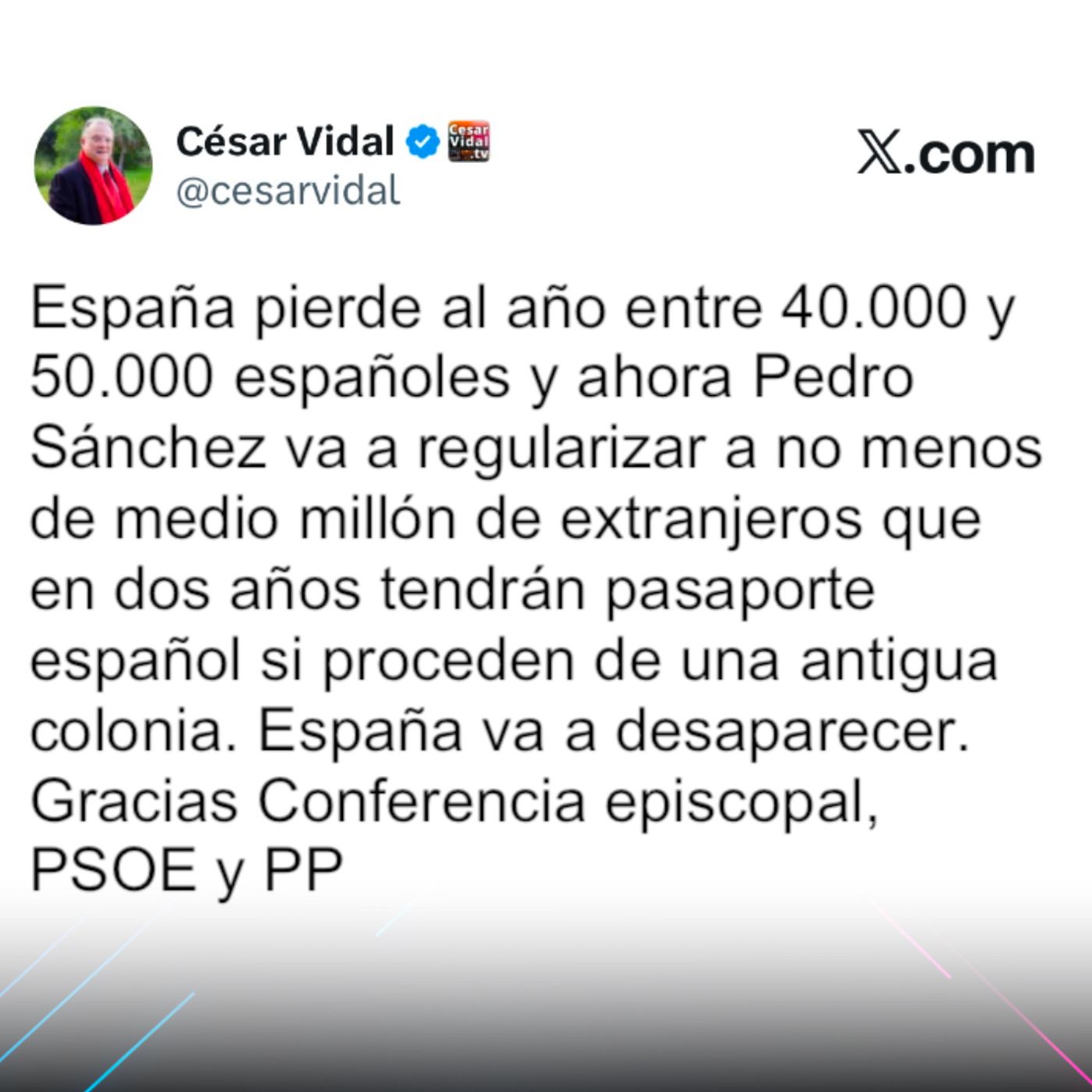 El Post de la Hora | César Vidal «España pierde al año entre 40 y 50 mil españoles l episode artwork