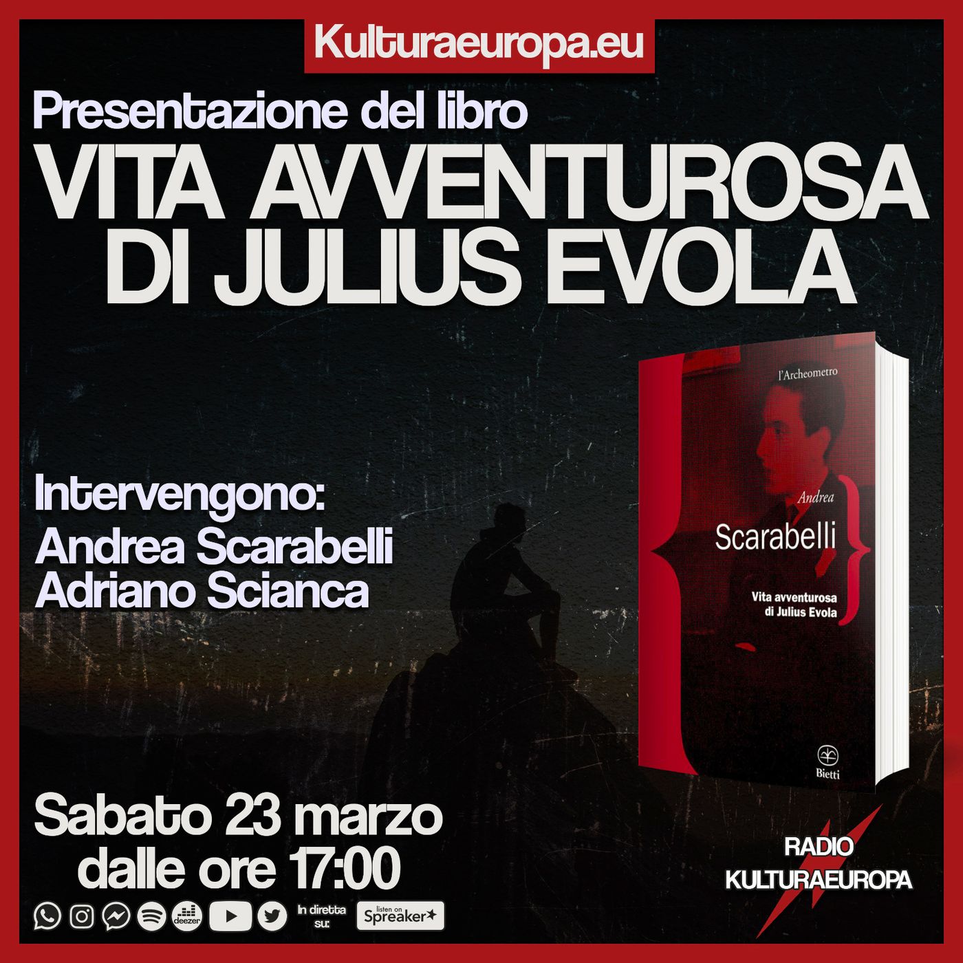 PRESENTAZIONE DEL LIBRO "VITA AVVENTUROSA DI JULIUS EVOLA" DI ANDREA SCARABELLI