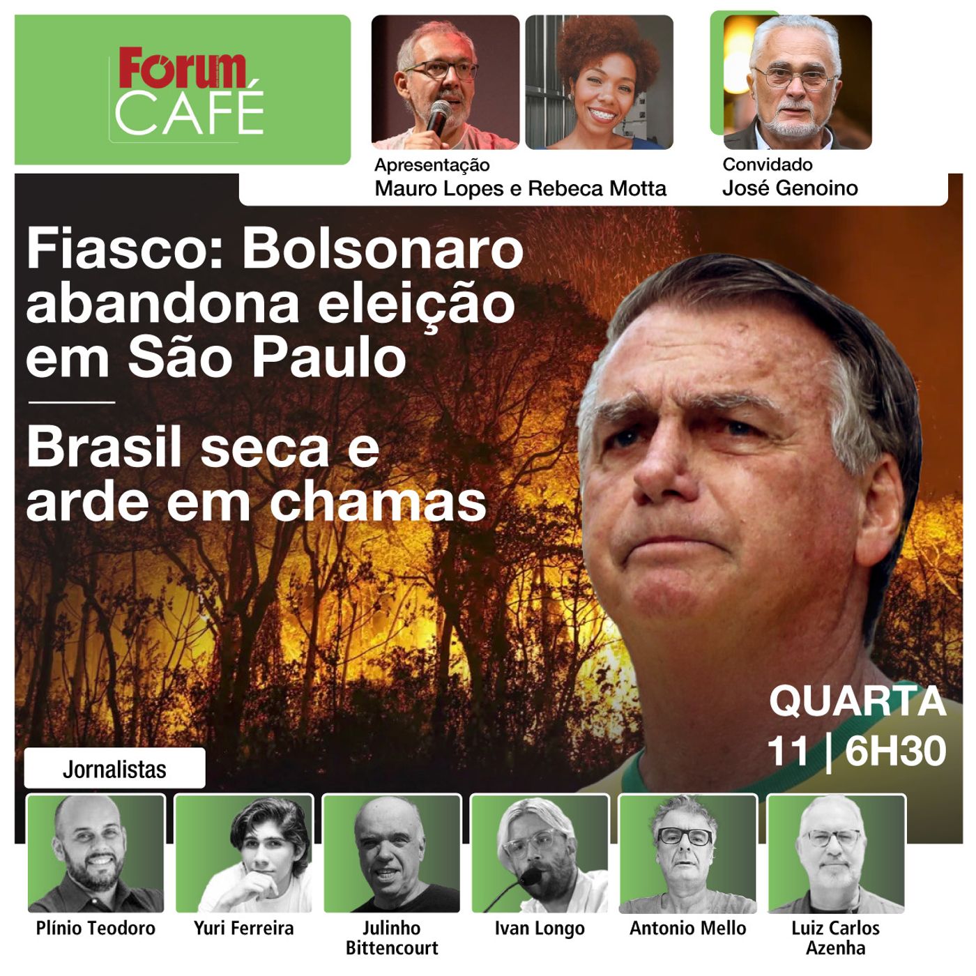 Fiasco: Bolsonaro abandona eleição em São Paulo | Brasil seca e arde em chamas | Fórum Café | 11.9