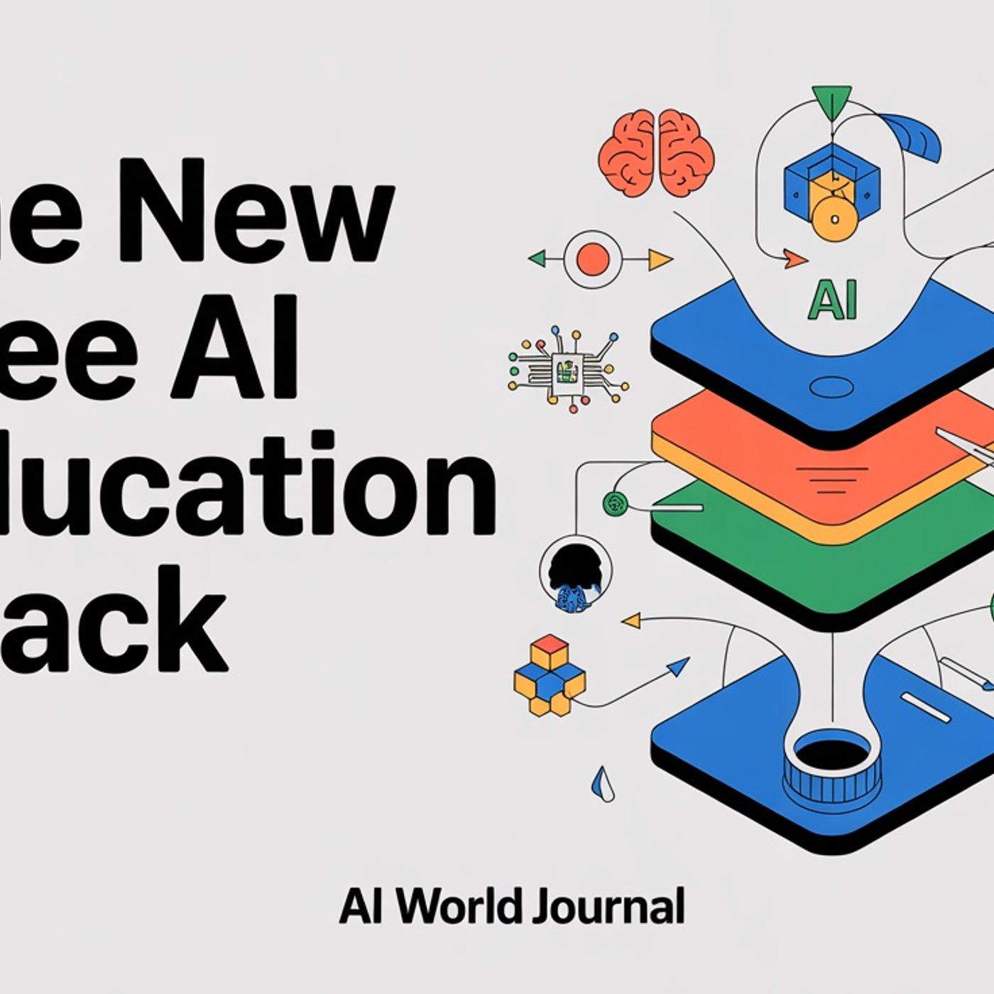 The New Free AI Education Stack — AI WORLD JOURNAL cover