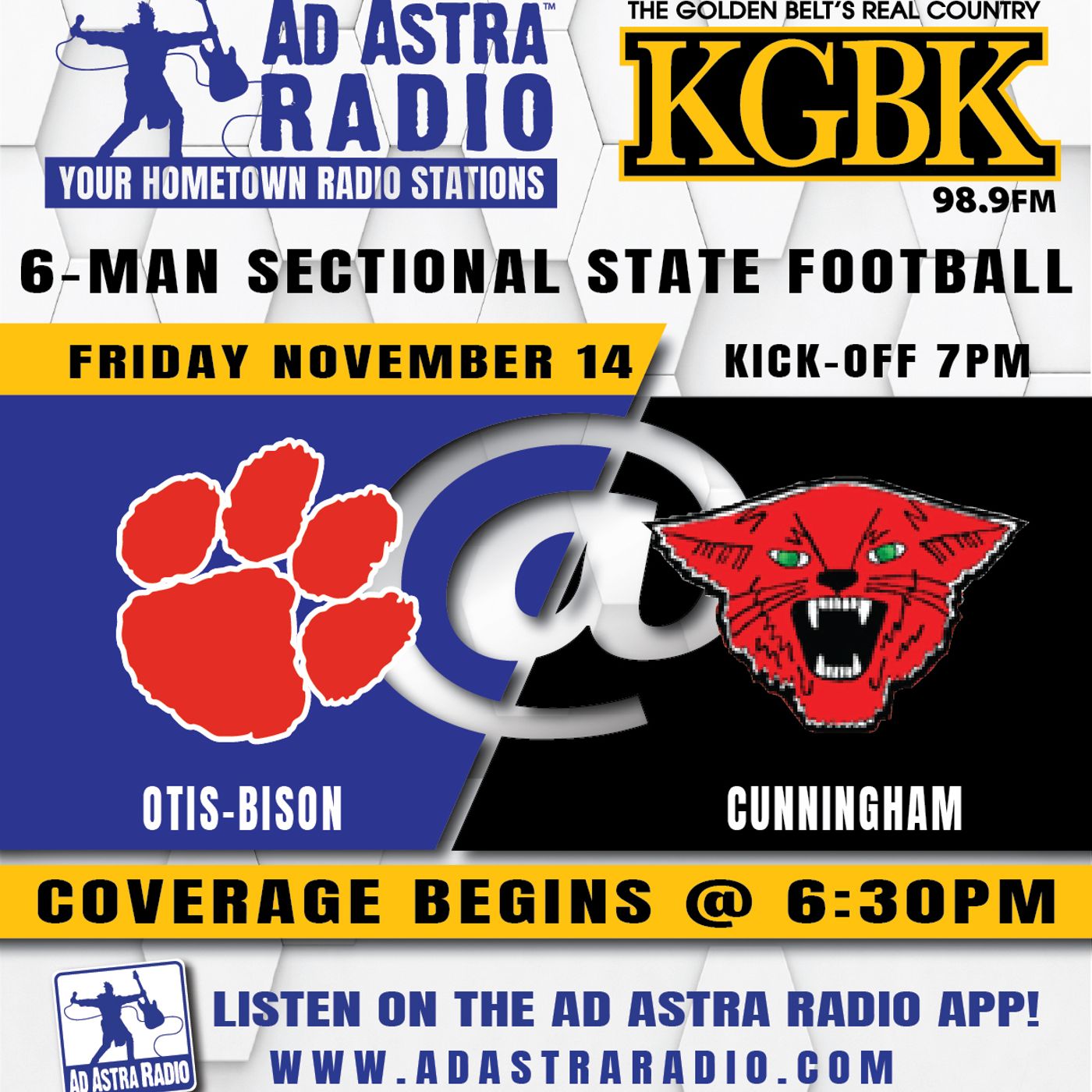 Otis-Bison Cougars at Cunningham Wildcats Football (November 14, 2025) episode artwork