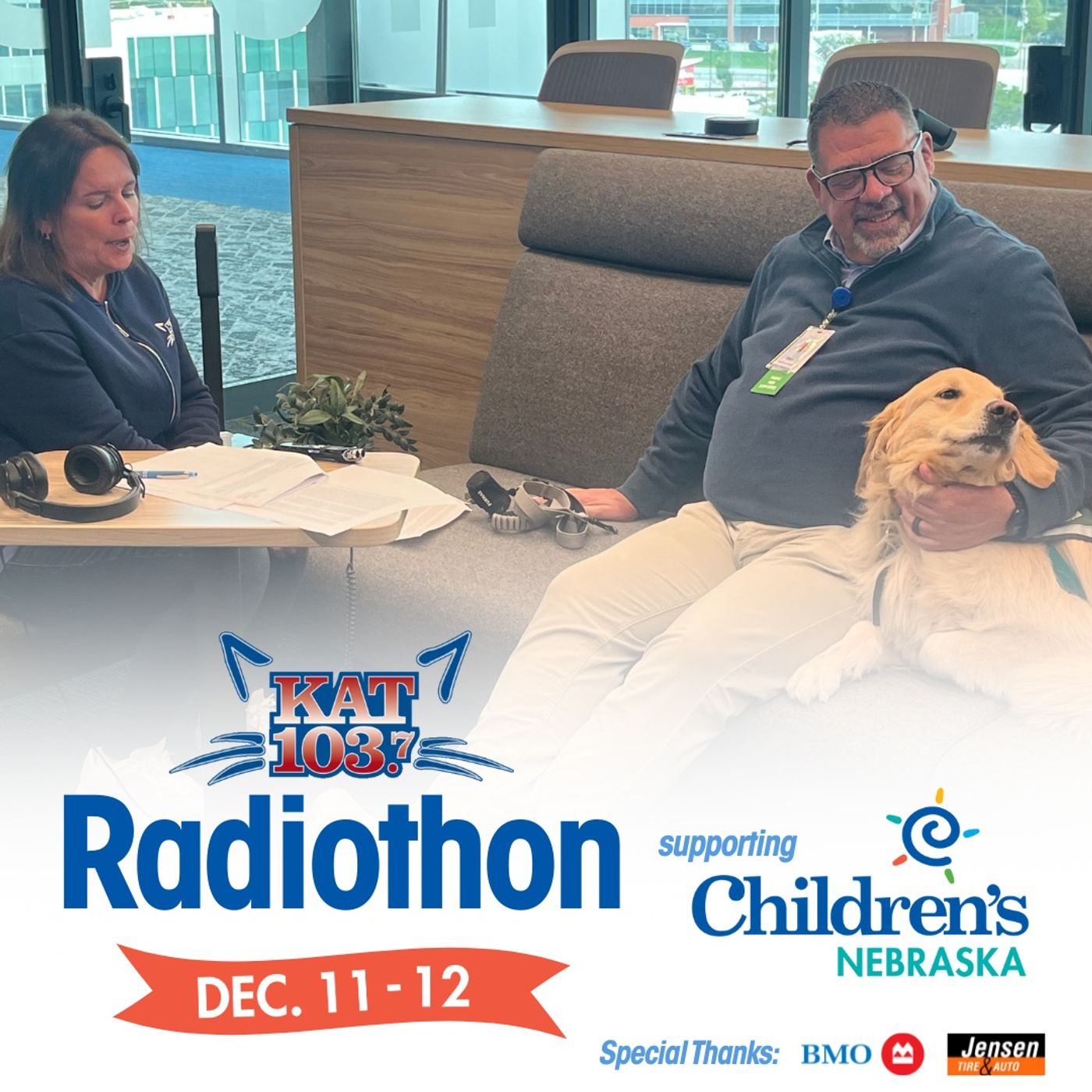 Kat 103.7 Radiothon for Children's Nebraska: THRIVE Program - David Huskey and Howie The Therapy Dog episode artwork