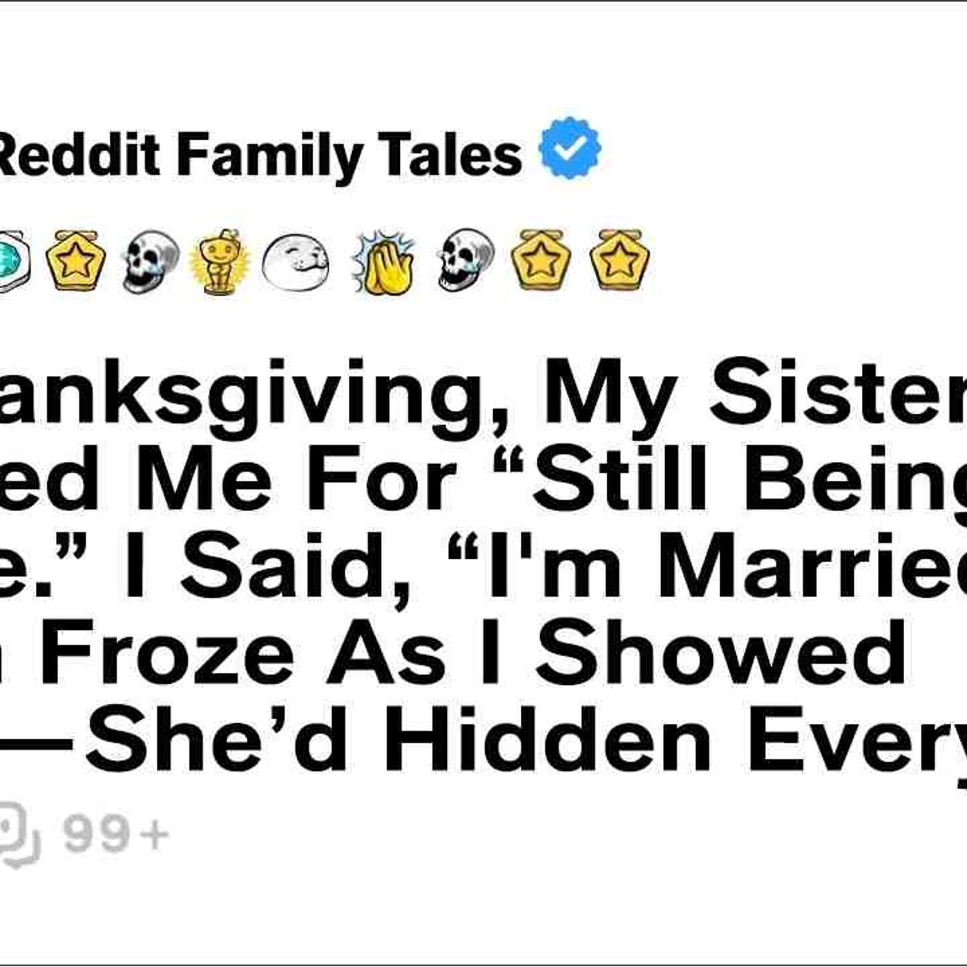 At Thanksgiving_ My Sister Mocked Me For _Still Being Single._ I Said... - Reddit Family Tales episode artwork