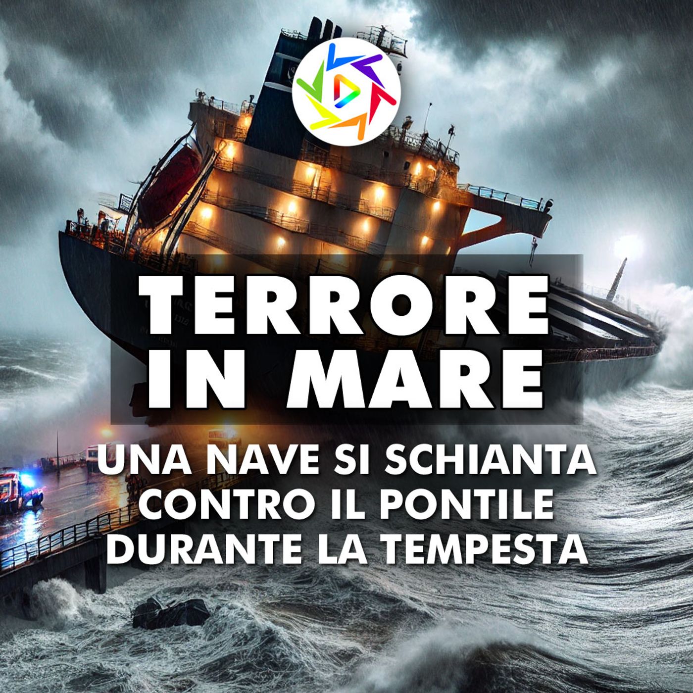 TERRORE IN MARE: una nave si schianta contro il pontile durante la tempesta!