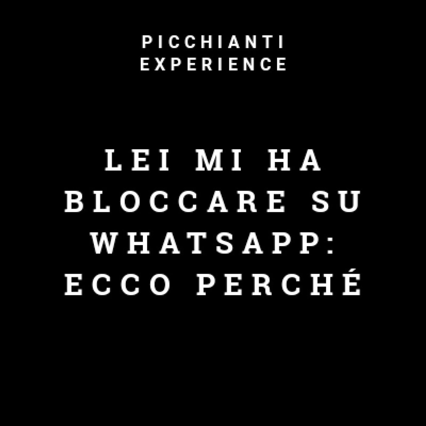 Picchianti Experience #20 - Lei mi ha bloccato su WhatsApp: ecco perché