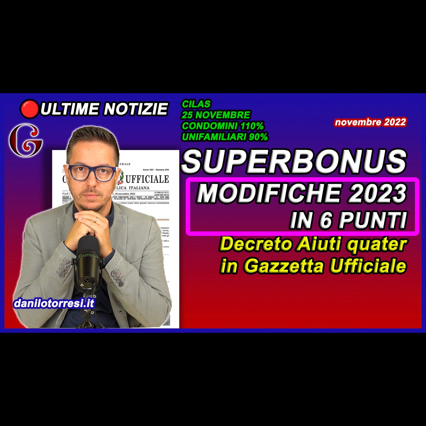 SUPERBONUS da 110 a 90 Decreto Aiuti quater in Gazzetta Ufficiale - ultime notizie proroga 2023 episode artwork